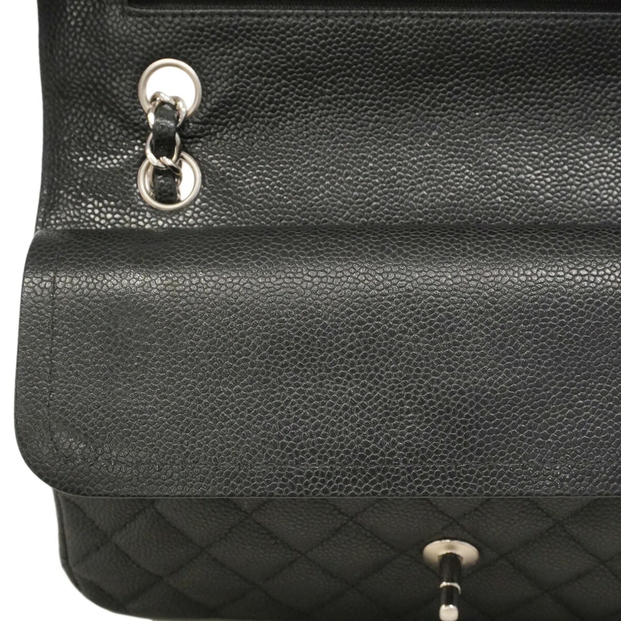 Chanel Black Grained Calfskin Shoulder Bag (Pre-Owned)