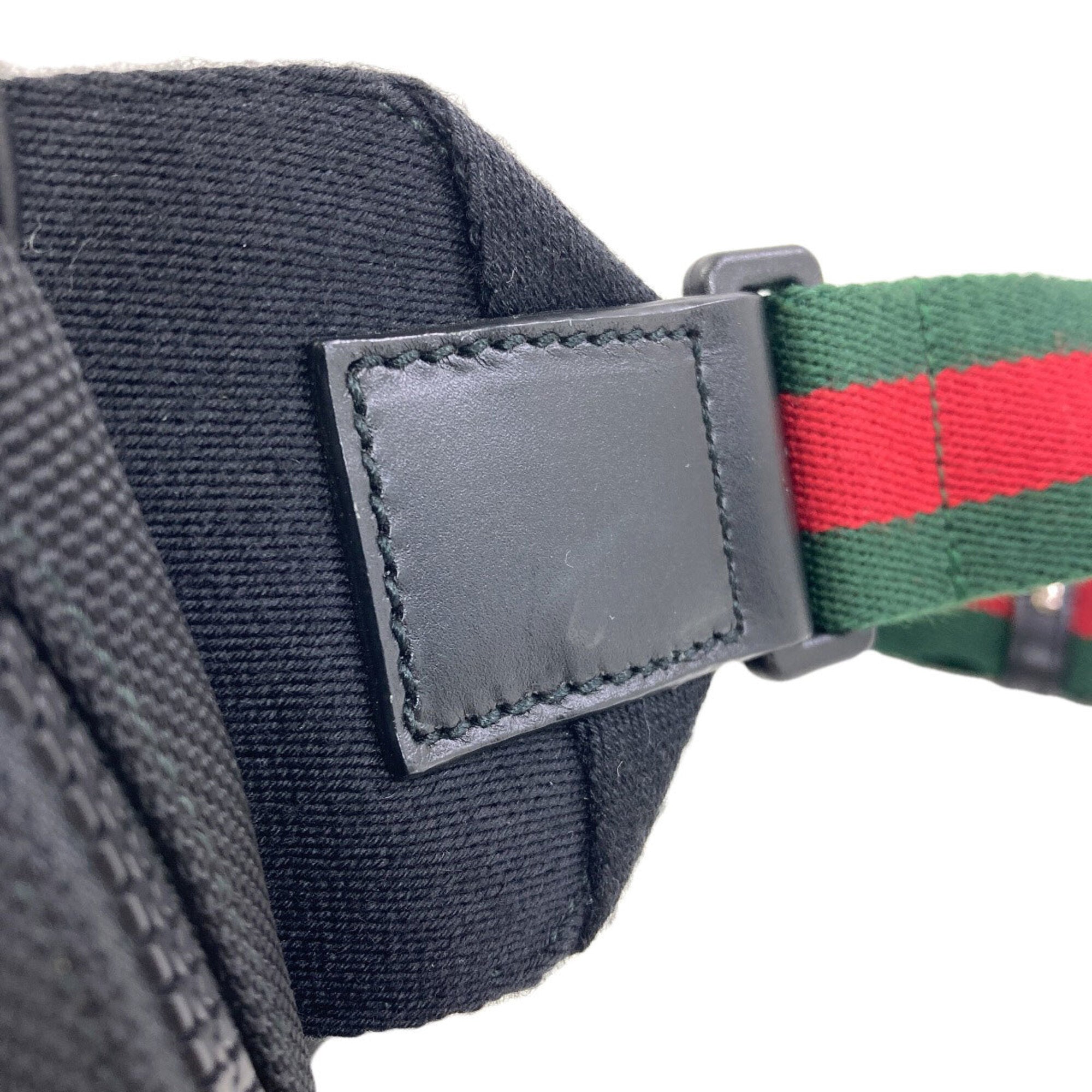 Gucci Sherry Line Black Nylon Canvas Sling Bag (Pre-Owned)