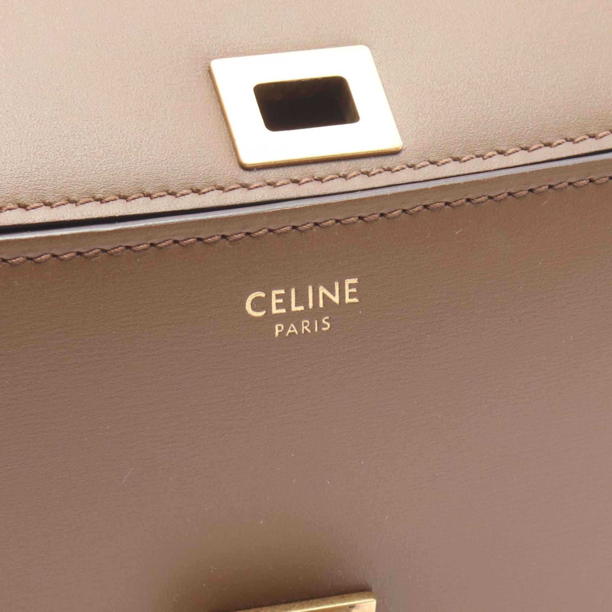 Celine Brown Leather Handbag Shoulder Bag (Pre-Owned)