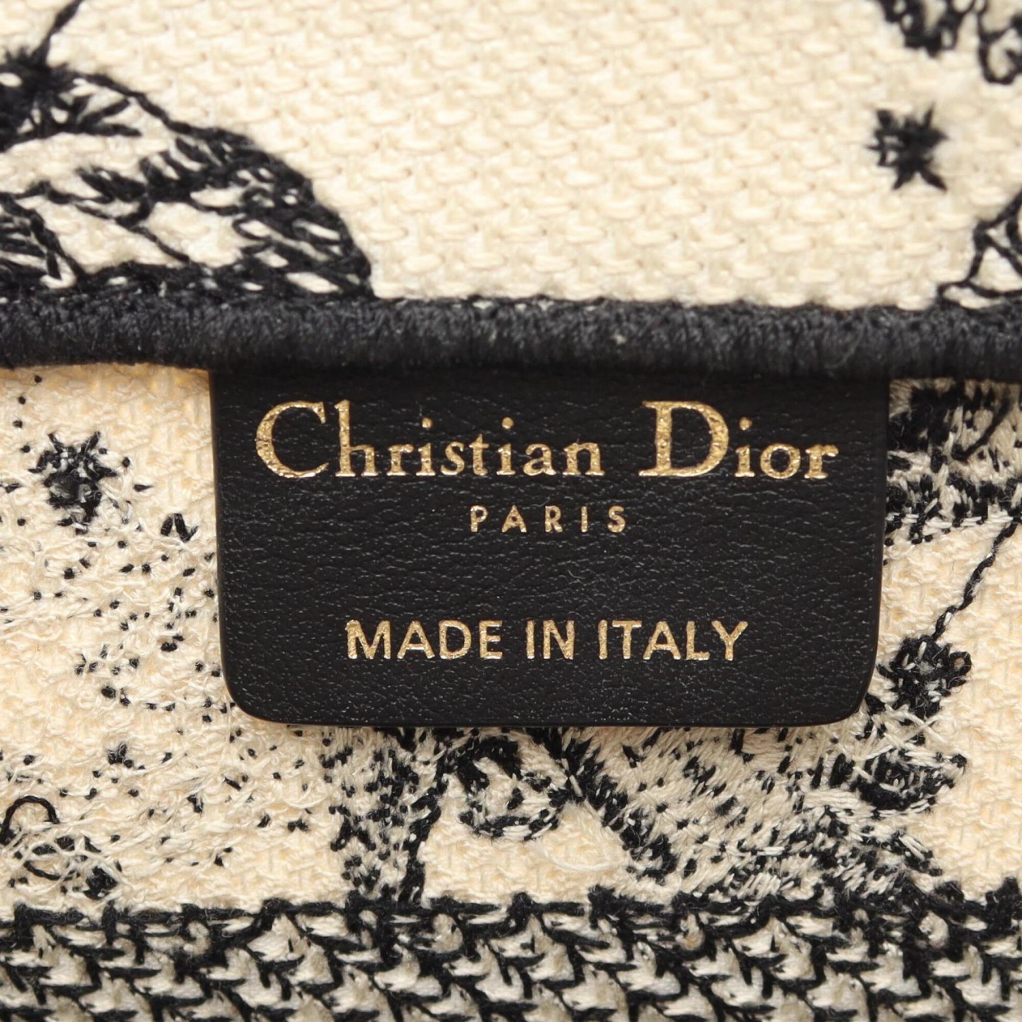 Christian Dior Black Ivory Canvas Handbag Tote Bag (Pre-Owned)