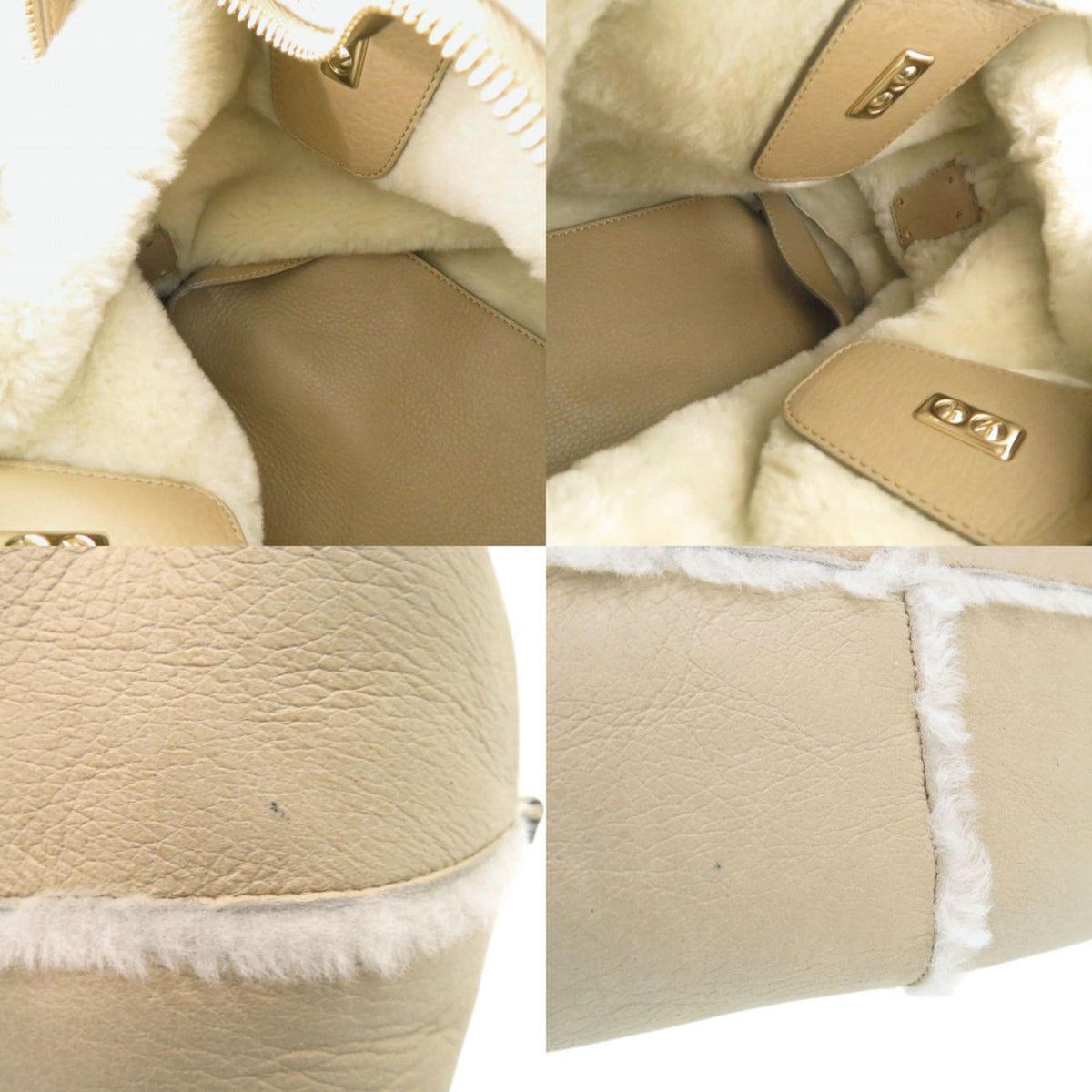 Tod's Beige Grayish Leather Leather Handbag (Pre-Owned)