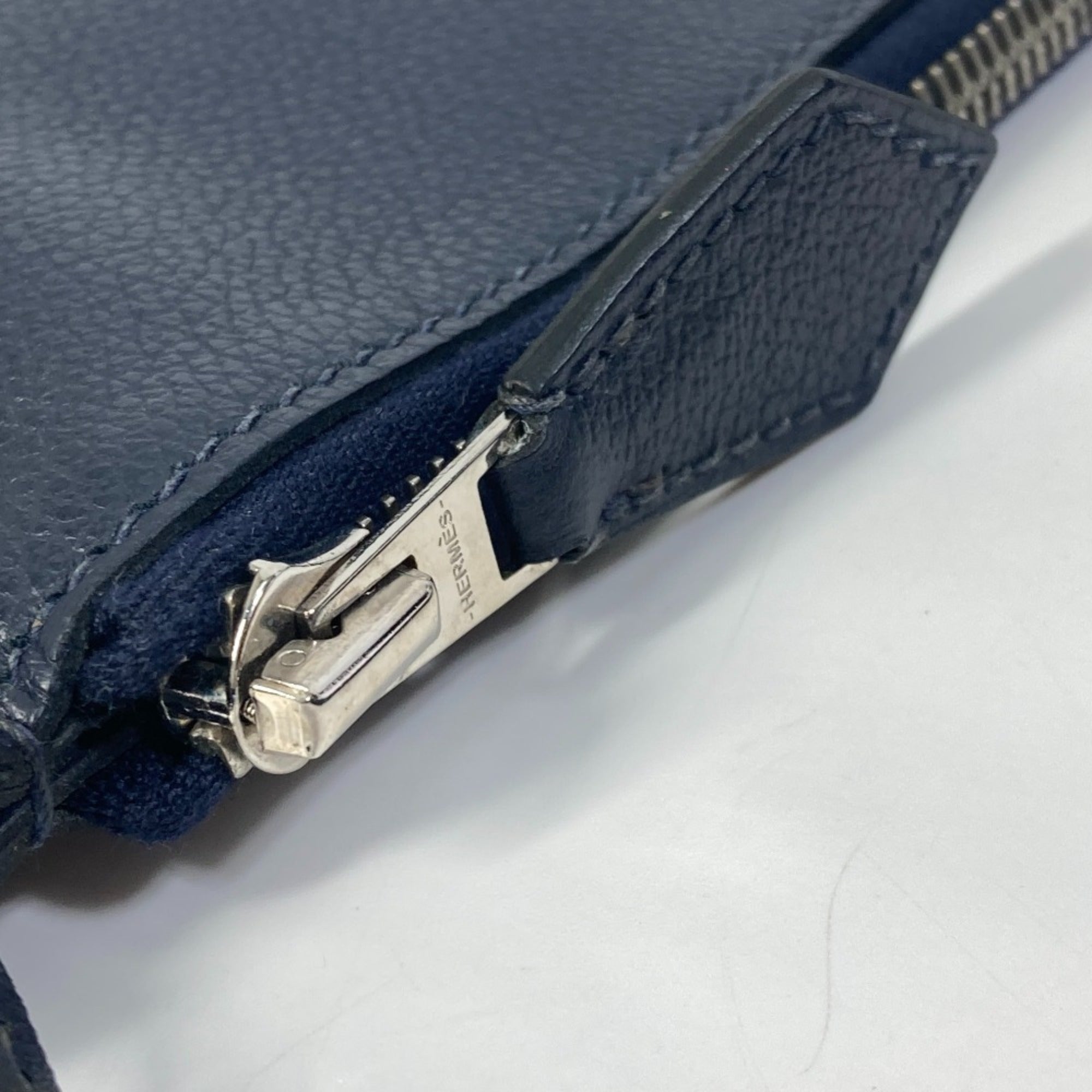 Hermes Blue Nuit Navy Leather Shoulder Bag (Pre-Owned)