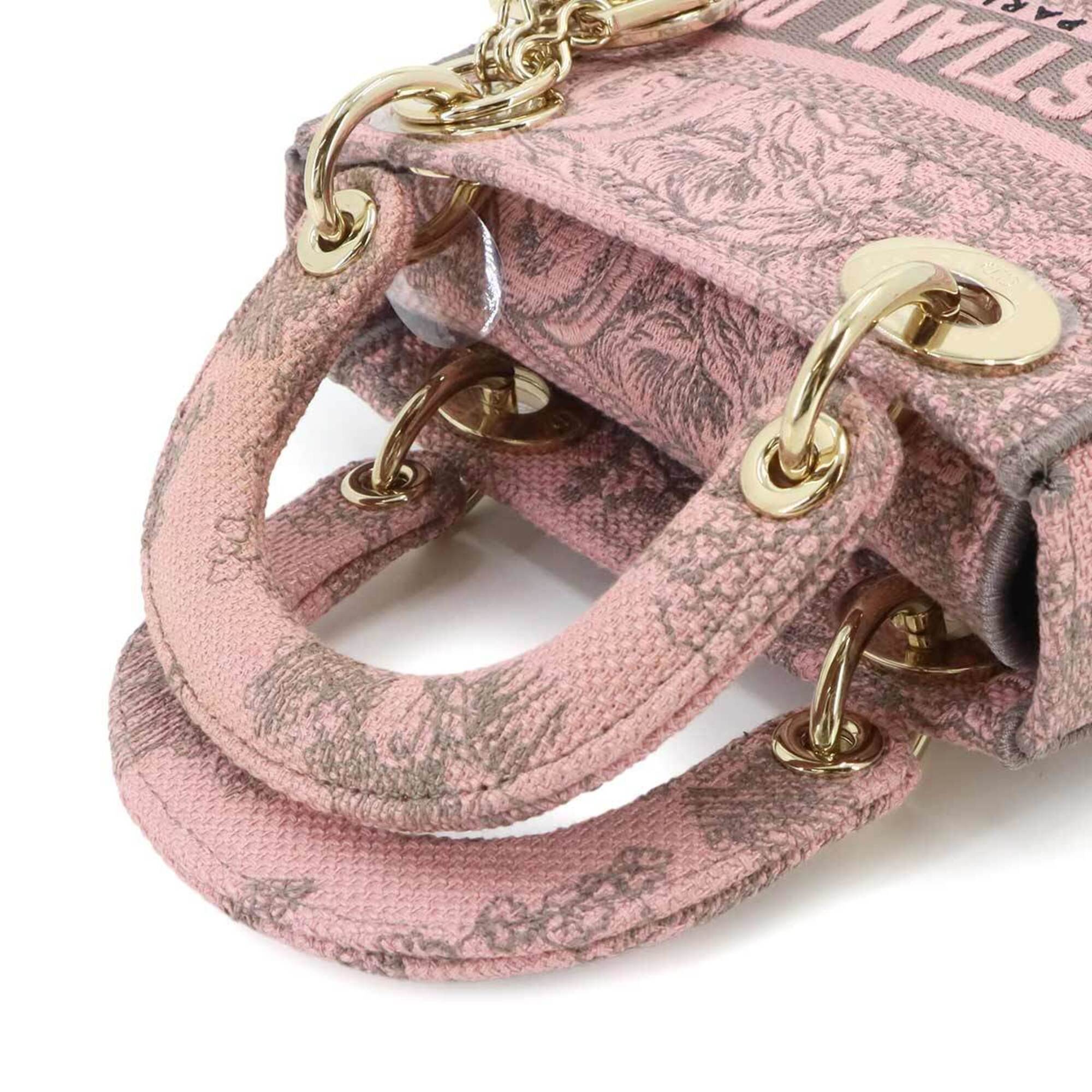 Christian Dior Gray Pink Canvas Handbag (Pre-Owned)