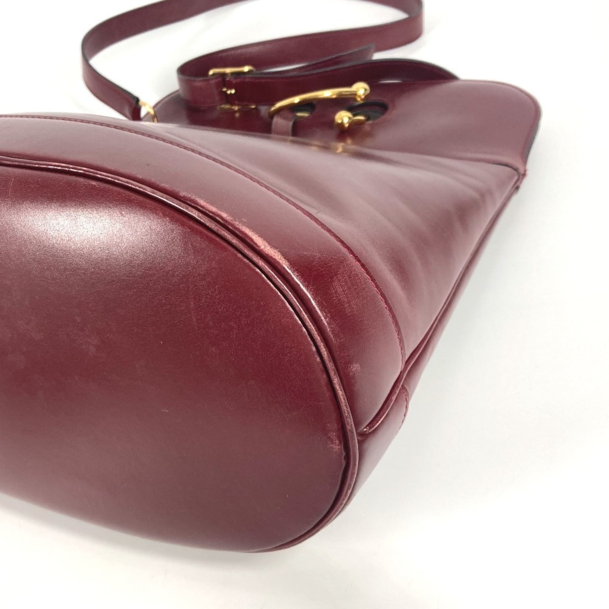 Hermes Bordeaux Leather Shoulder Bag (Pre-Owned)
