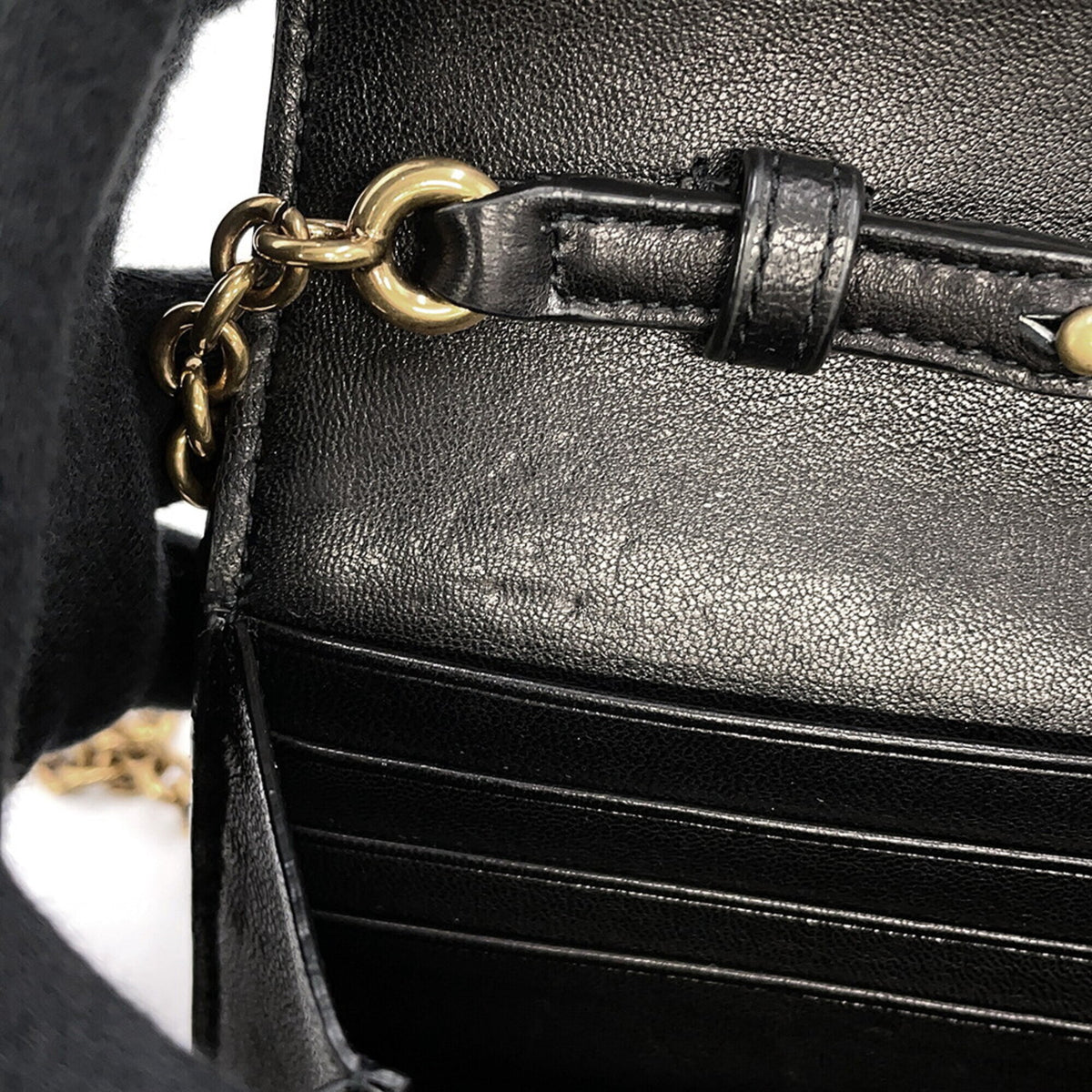 Yves Saint Laurent Black Chain/Shoulder Wallet (Pre-Owned)
