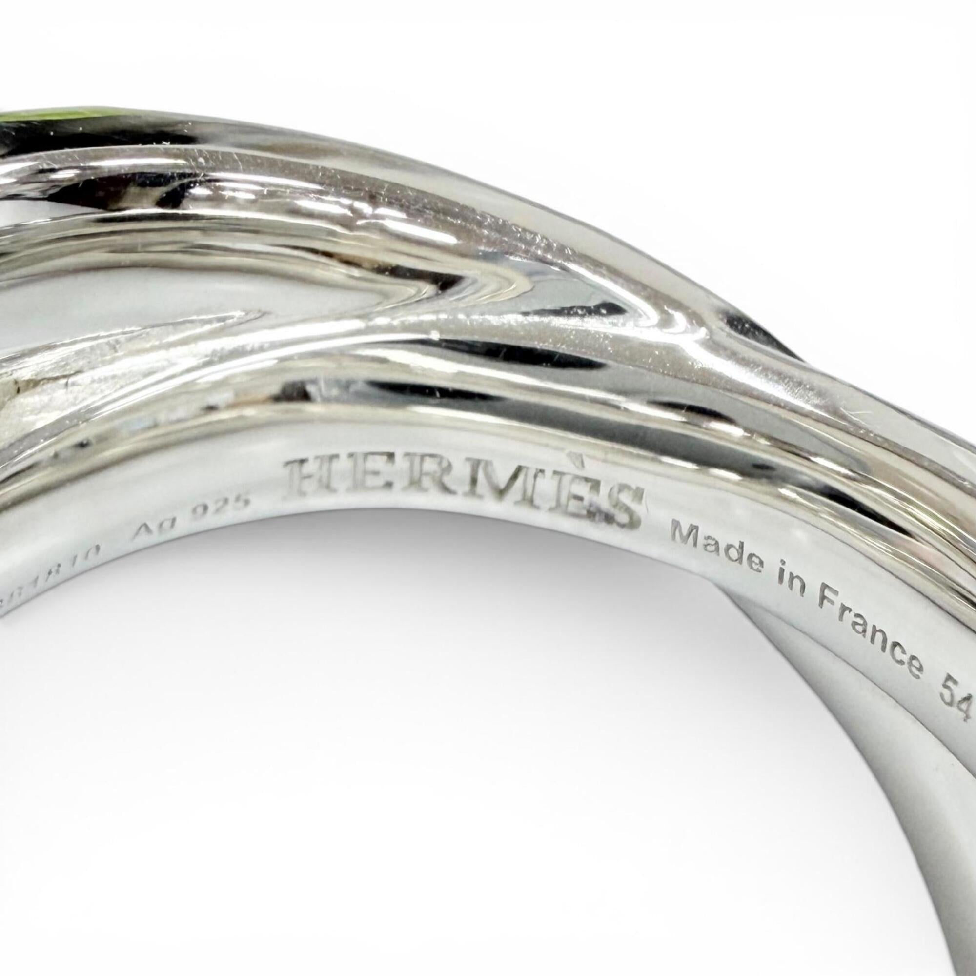 Hermes Silver Silver 925 Band Ring (Pre-Owned)