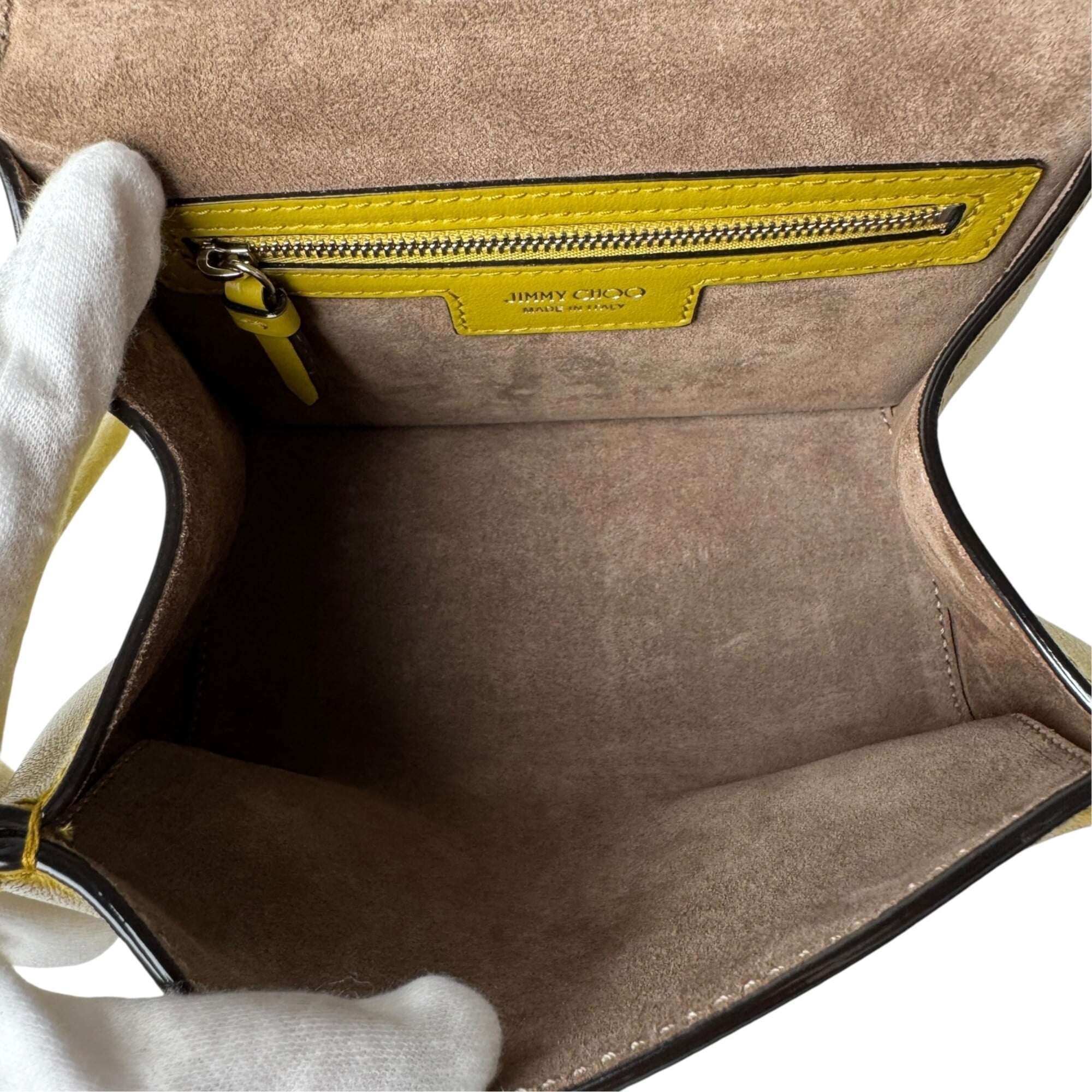 Jimmy Choo Yellow Leather Handbag Shoulder Bag (Pre-Owned)