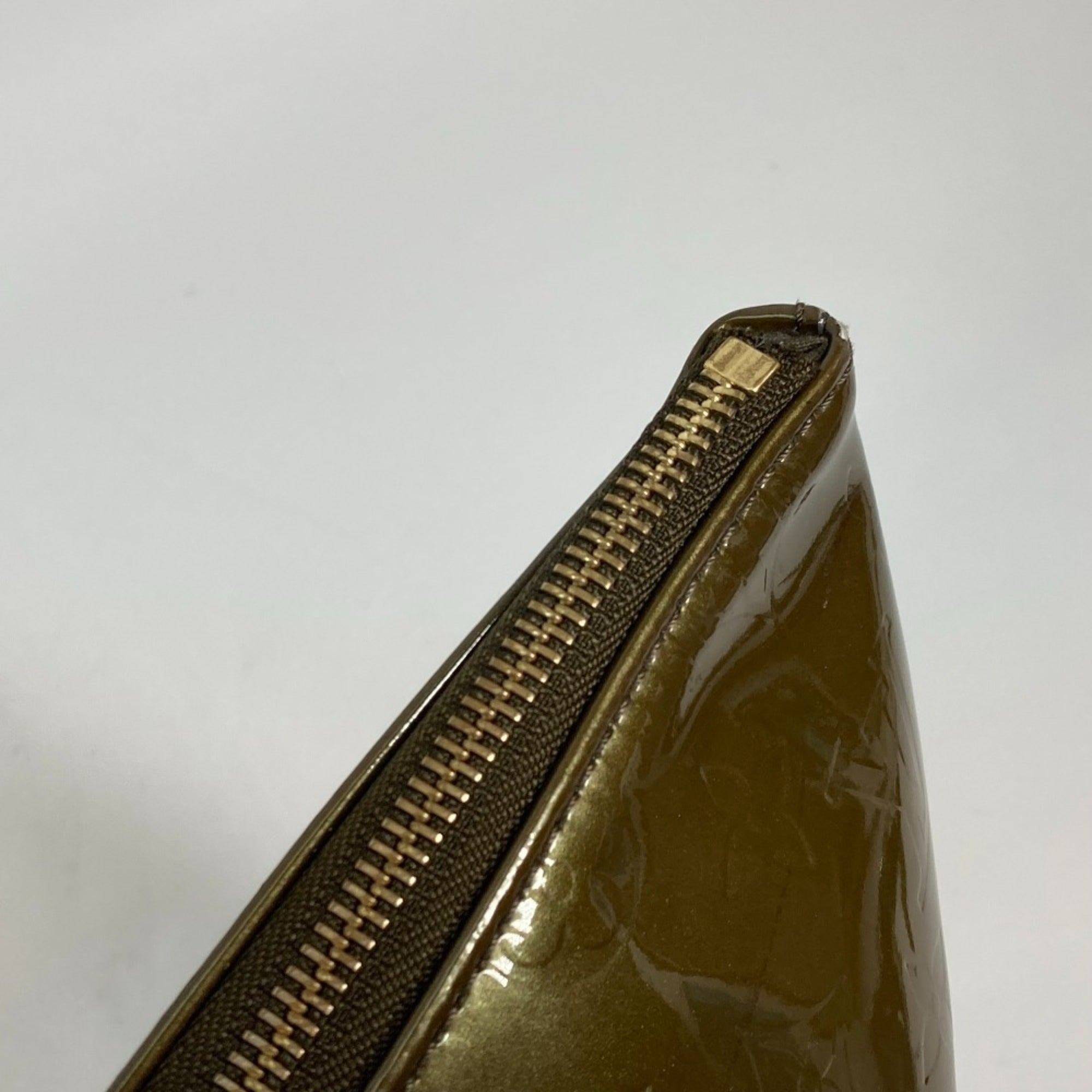 Louis Vuitton Khaki Vert Bronze Monogram Vernis Shoulder Bag Tote Bag (Pre-Owned)