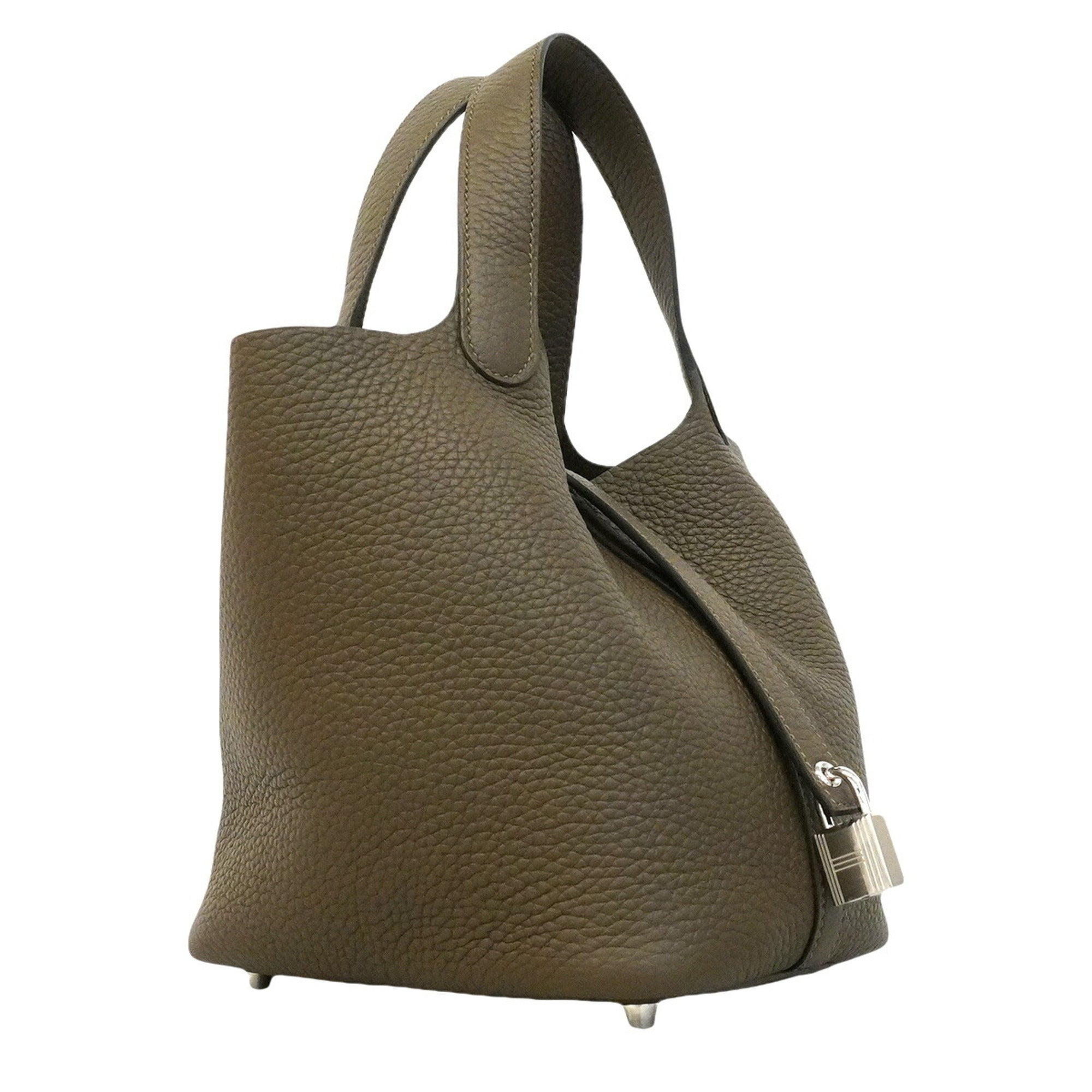 Hermes Brown Taurillon Clemence Leather Handbag (Pre-Owned)
