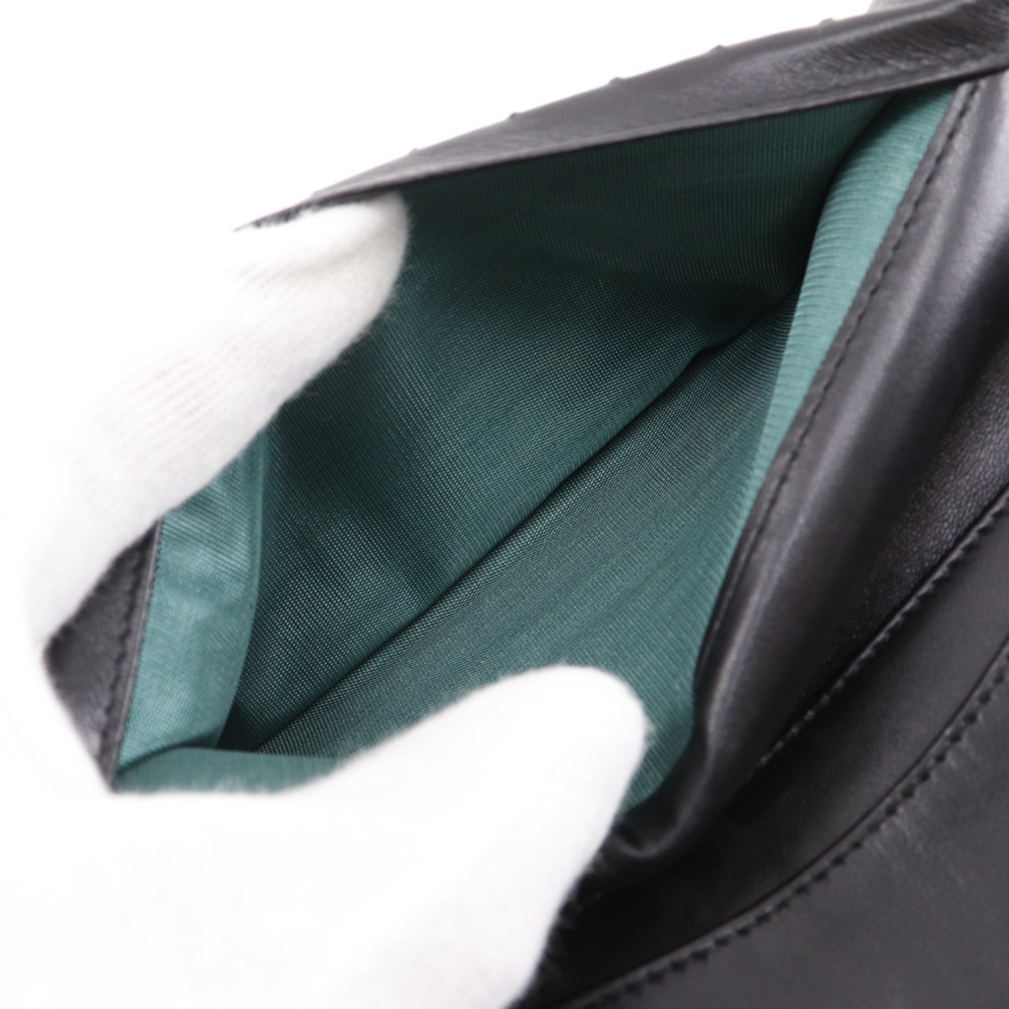 Chanel Matelasse Black Leather Long Wallet (Bi-Fold) (Pre-Owned)