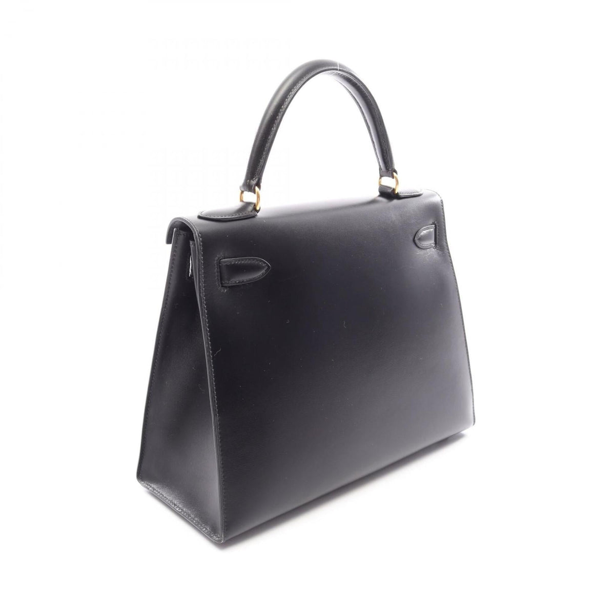 Hermes Black Box Calf Leather Handbag (Pre-Owned)
