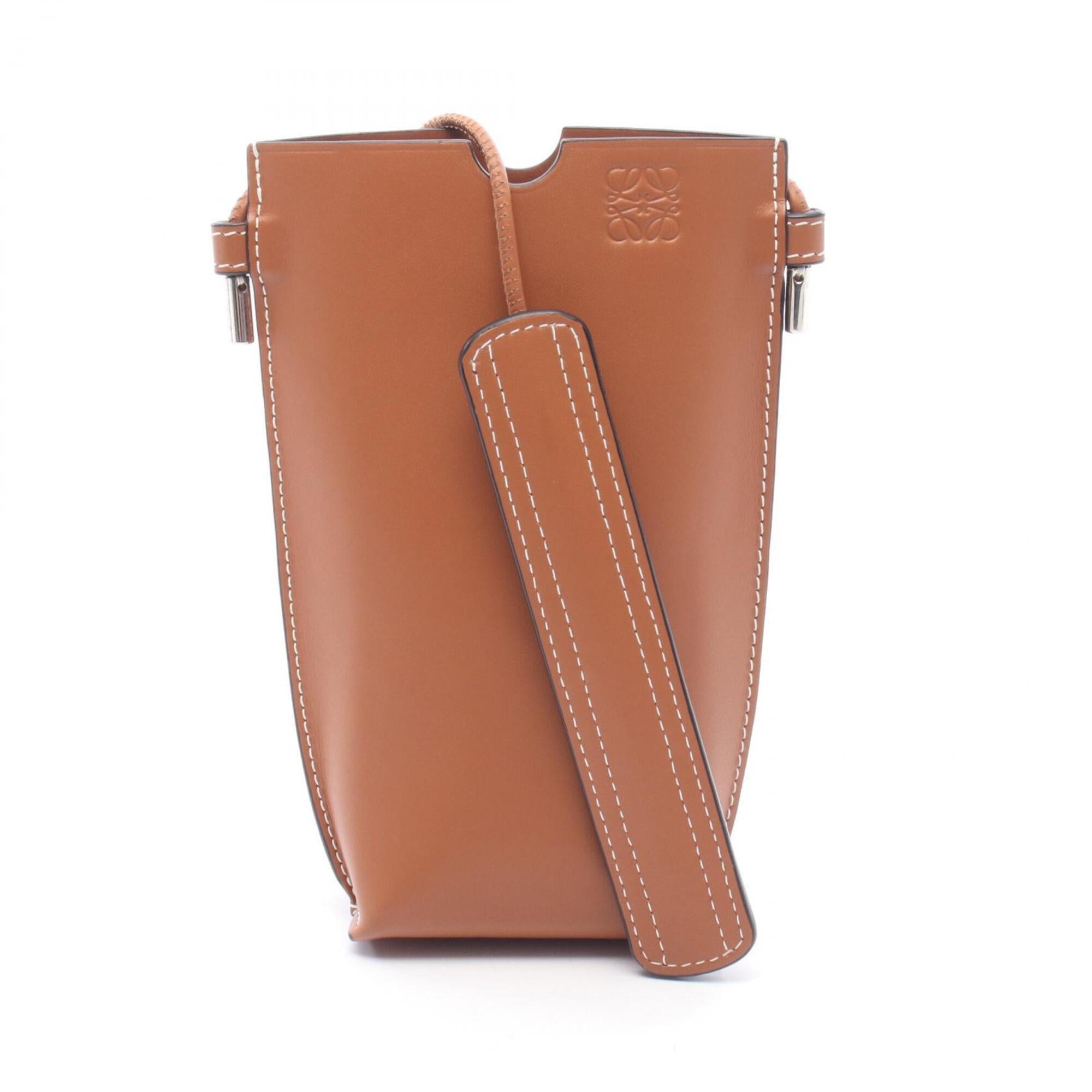 Loewe Brown Leather Handbag Shoulder Bag (Pre-Owned)