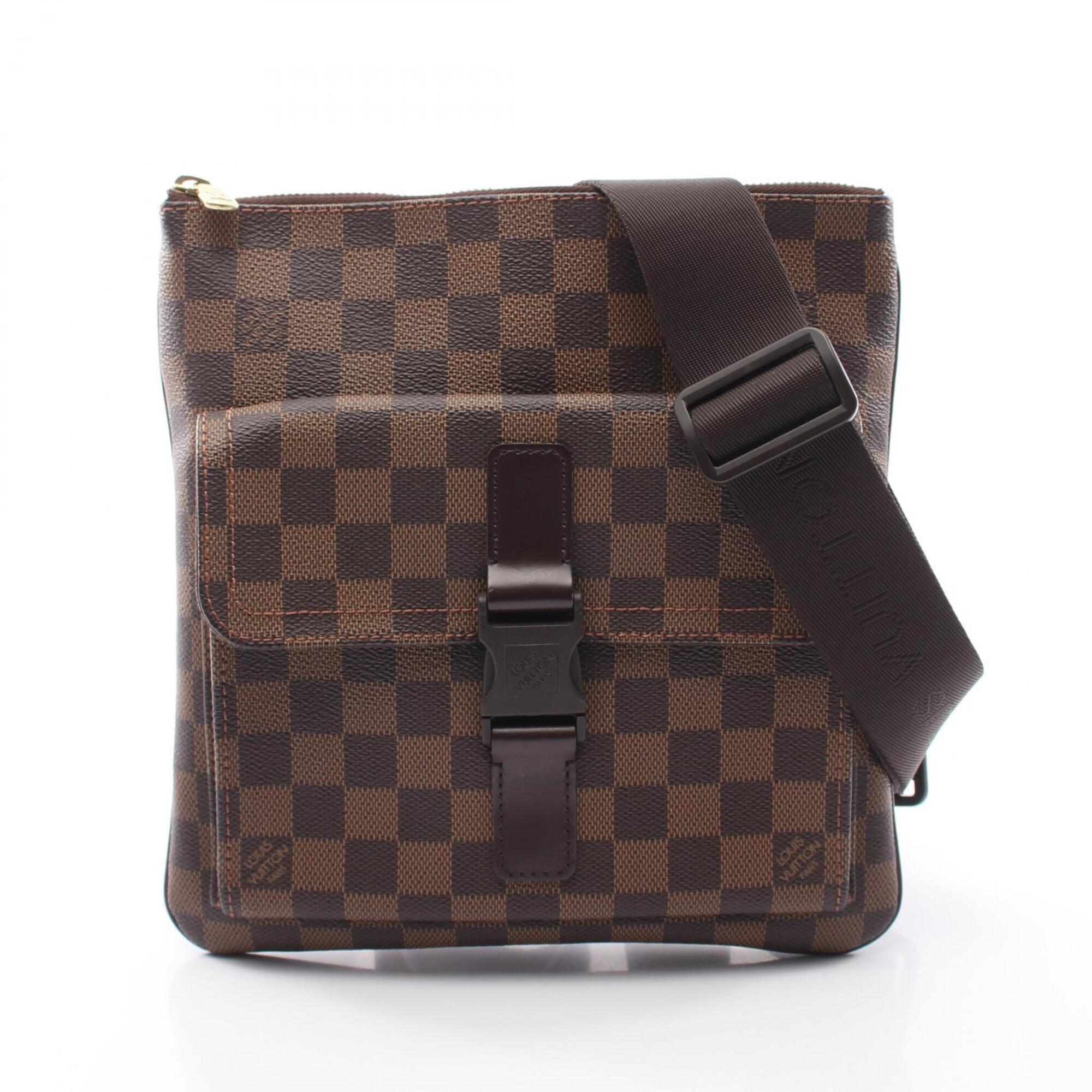 Louis Vuitton Brown Coated Canvas Leather Handbag Shoulder Bag (Pre-Owned)