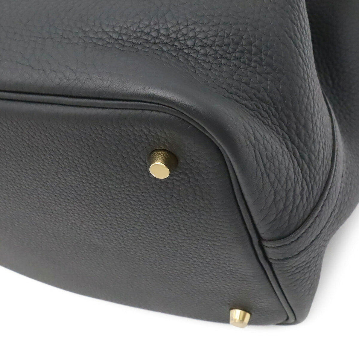 Hermes Black Taurillon Clemence Leather Handbag Tote Bag (Pre-Owned)