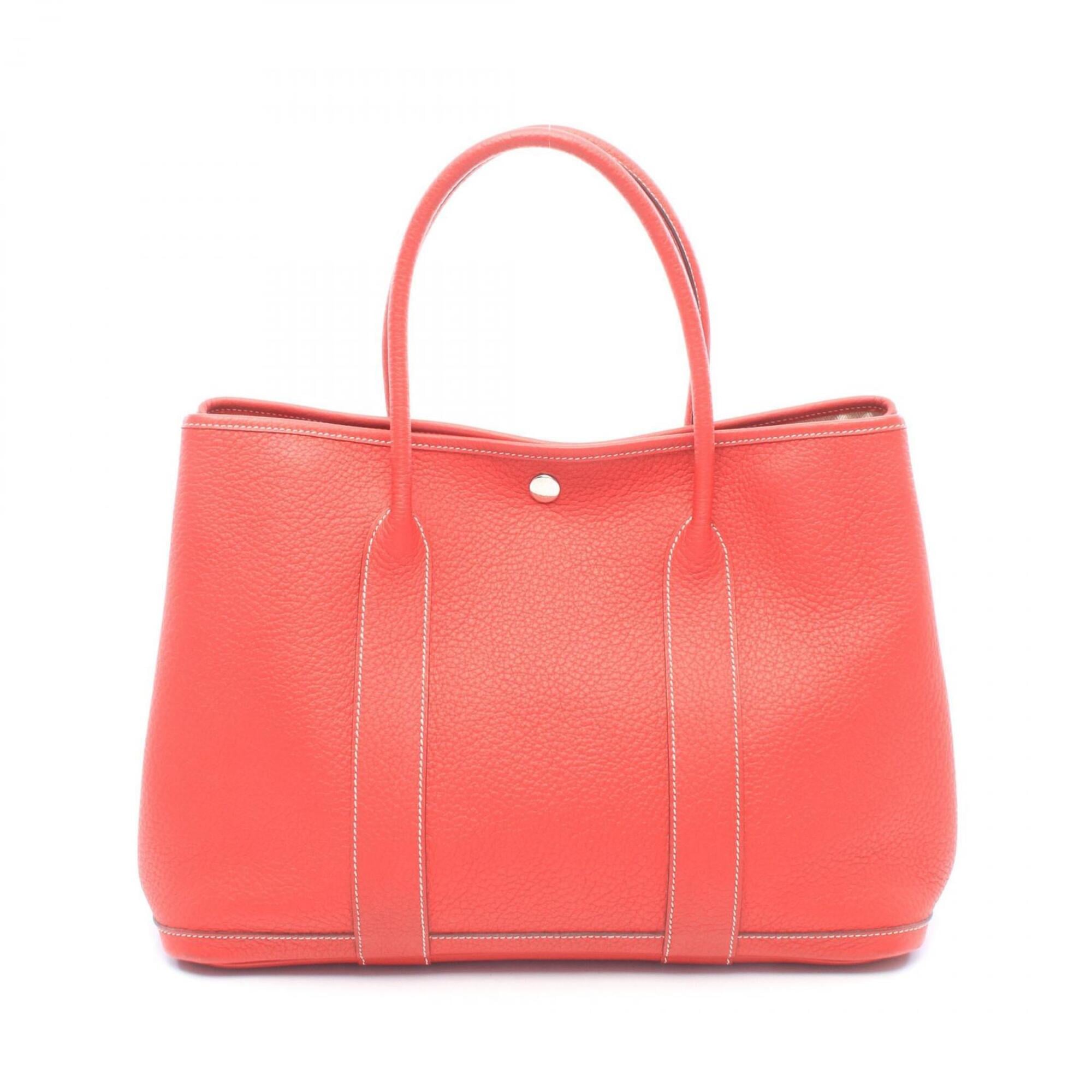 Hermes Red Color Rouge Casaque Country Leather Handbag Tote Bag (Pre-Owned)
