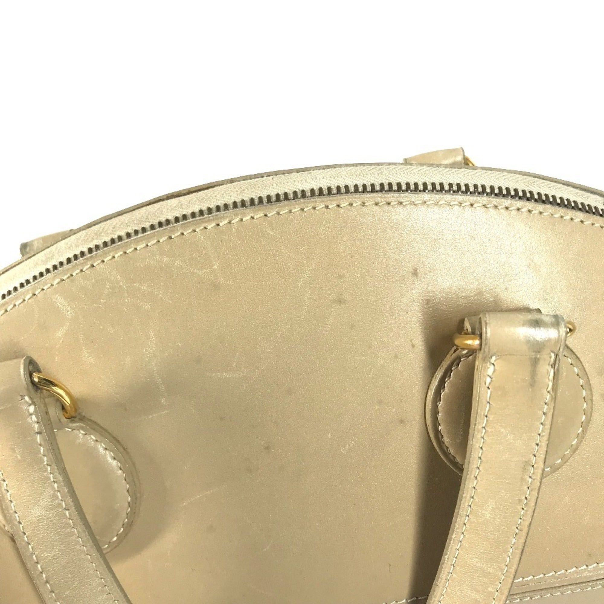 Hermes Beige Leather Handbag Tote Bag (Pre-Owned)