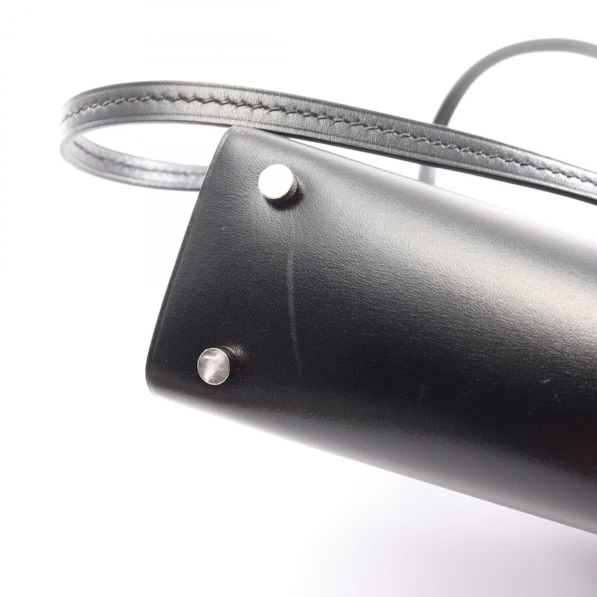 Hermes Black Box Calf Leather Handbag Shoulder Bag (Pre-Owned)