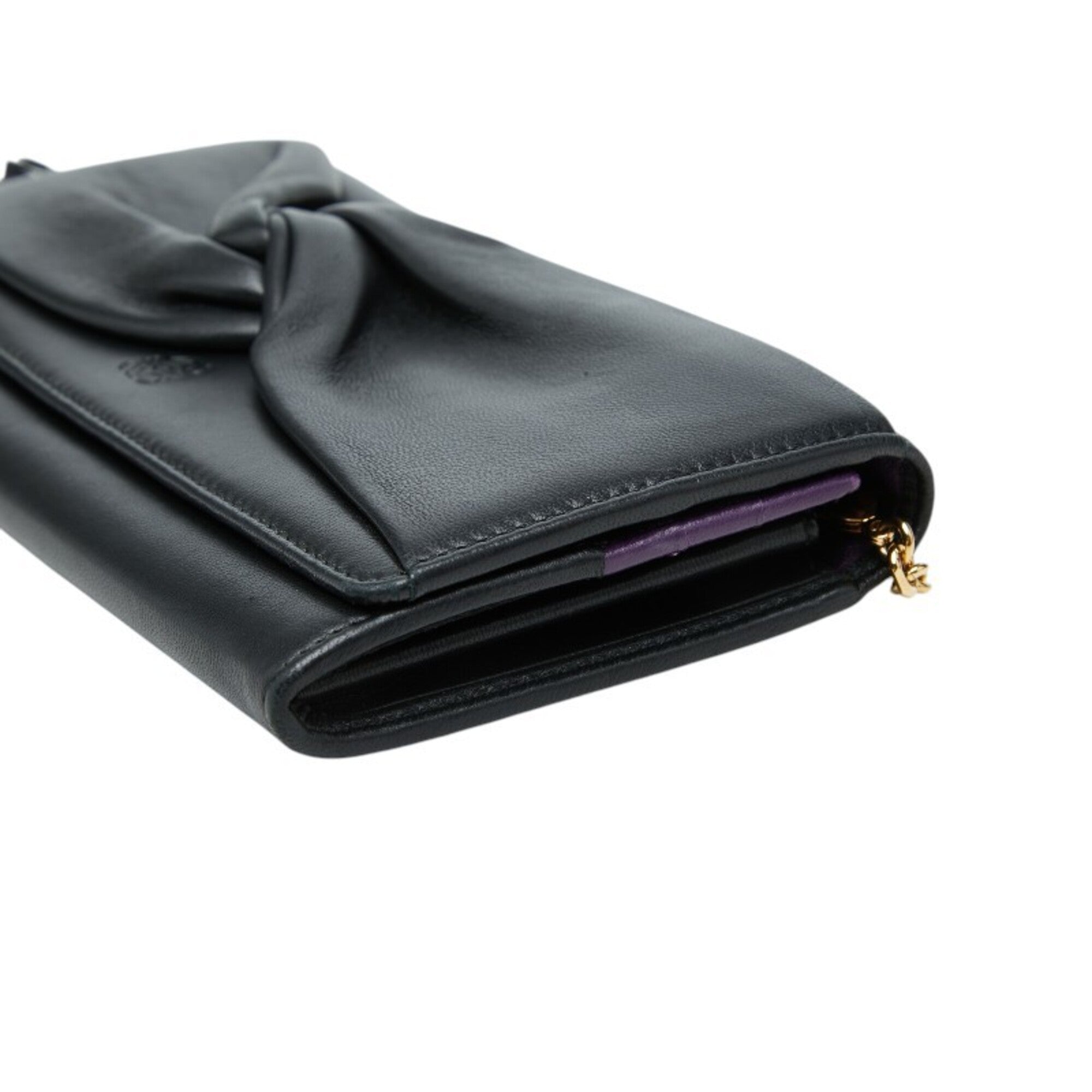 Loewe Black Leather Chain/Shoulder Wallet (Pre-Owned)