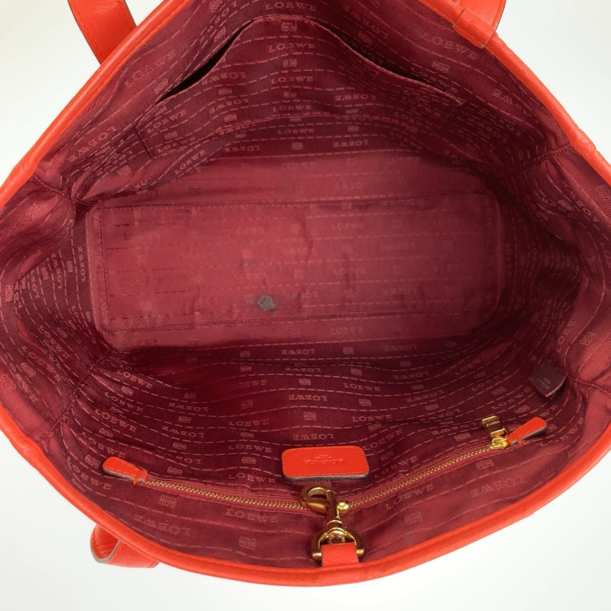 Loewe Orange Leather Handbag Tote Bag (Pre-Owned)