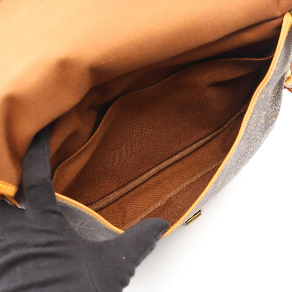 Louis Vuitton Brown Coated Canvas Leather Handbag Shoulder Bag (Pre-Owned)