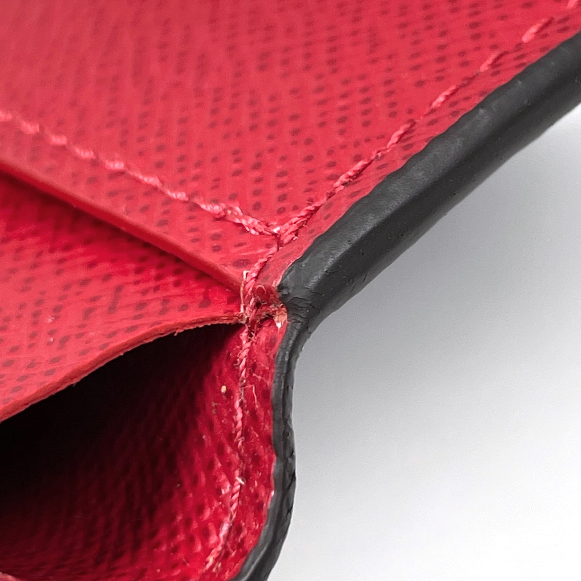 Louis Vuitton Brown Monogram Red Color Monogram Wallet (Tri-Fold) (Pre-Owned)