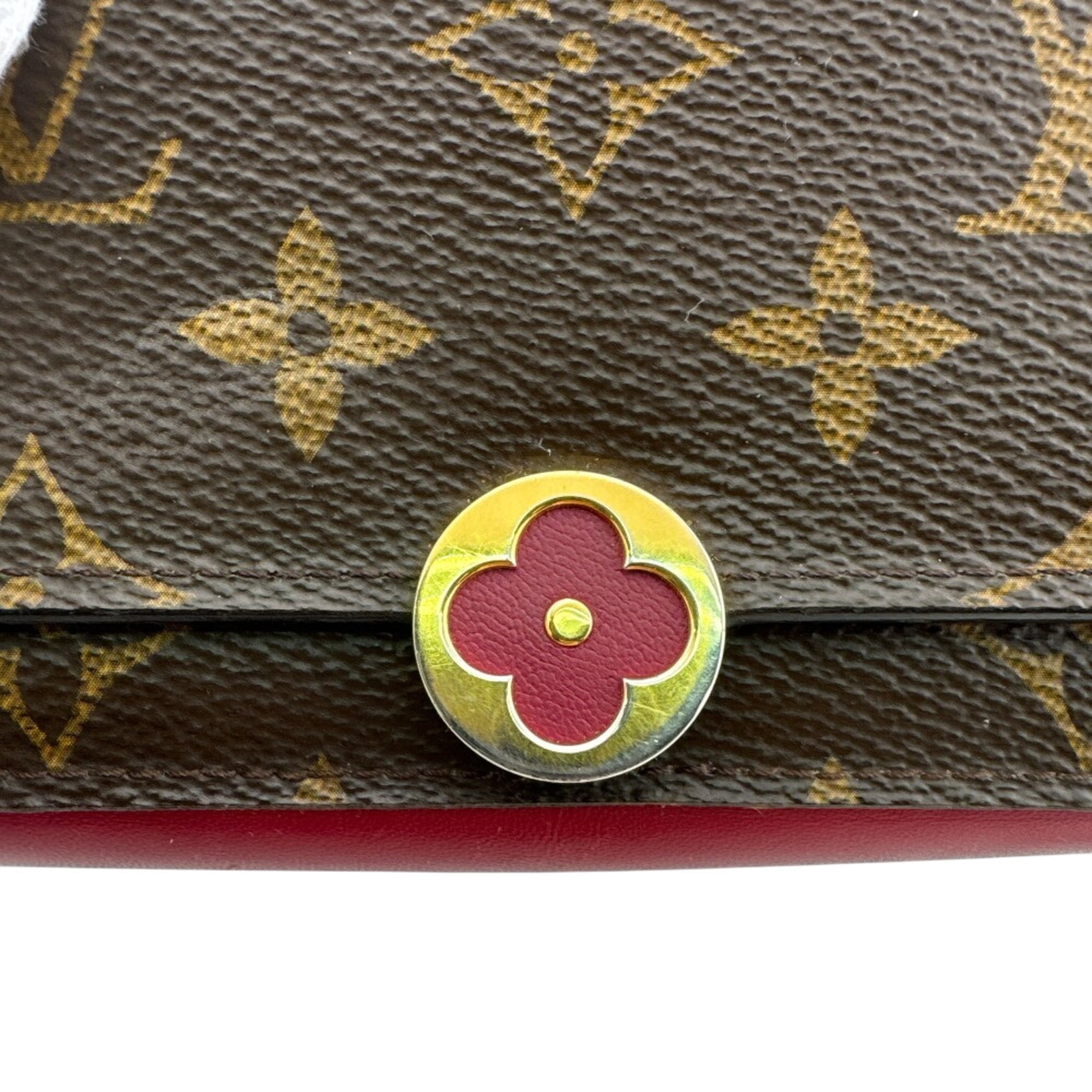 Louis Vuitton Brown Pink Monogram Leather Wallet (Bi-Fold) (Pre-Owned)