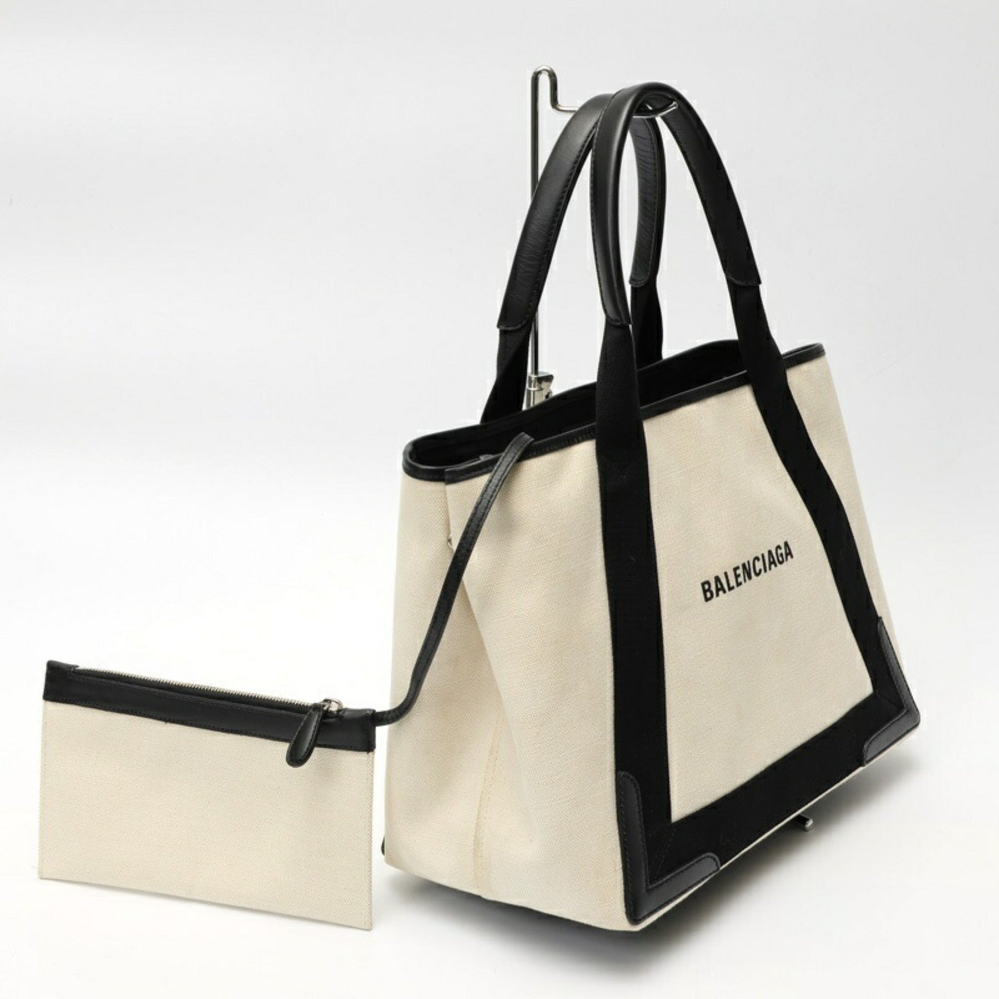 Balenciaga Black Canvas Leather Tote Bag (Pre-Owned)