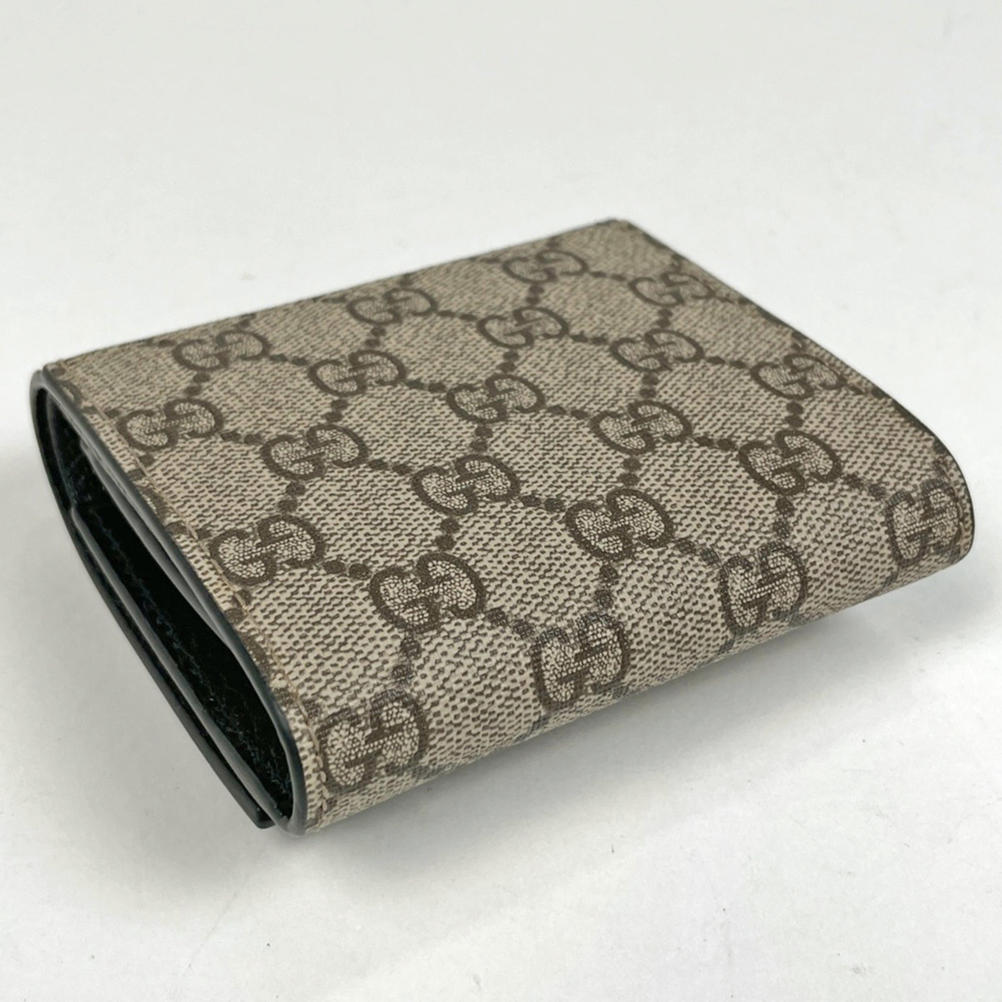 Gucci Beige Black Gg Supreme Wallet (Bi-Fold) (Pre-Owned)
