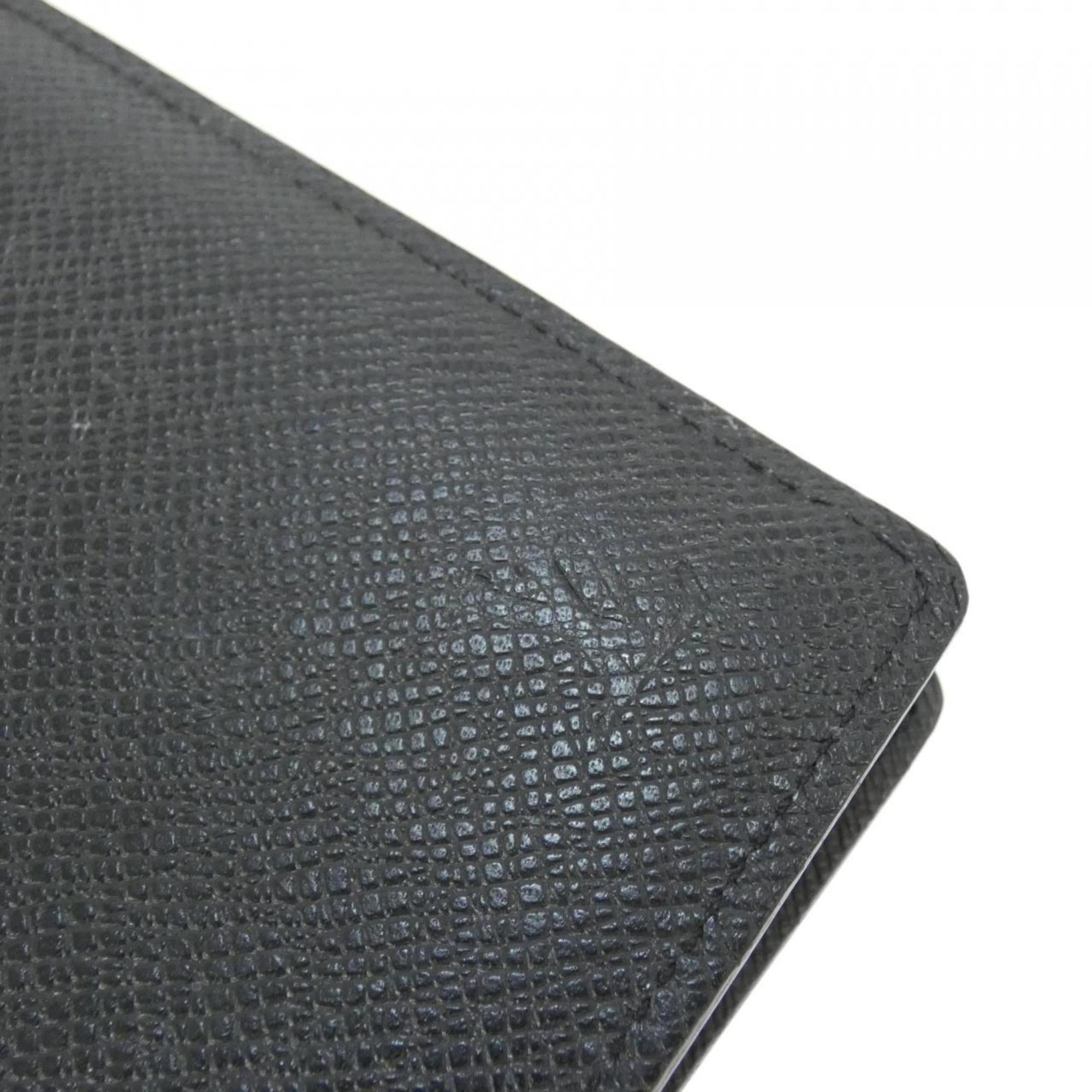 Louis Vuitton Black Leather Long Wallet (Bi-Fold) (Pre-Owned)