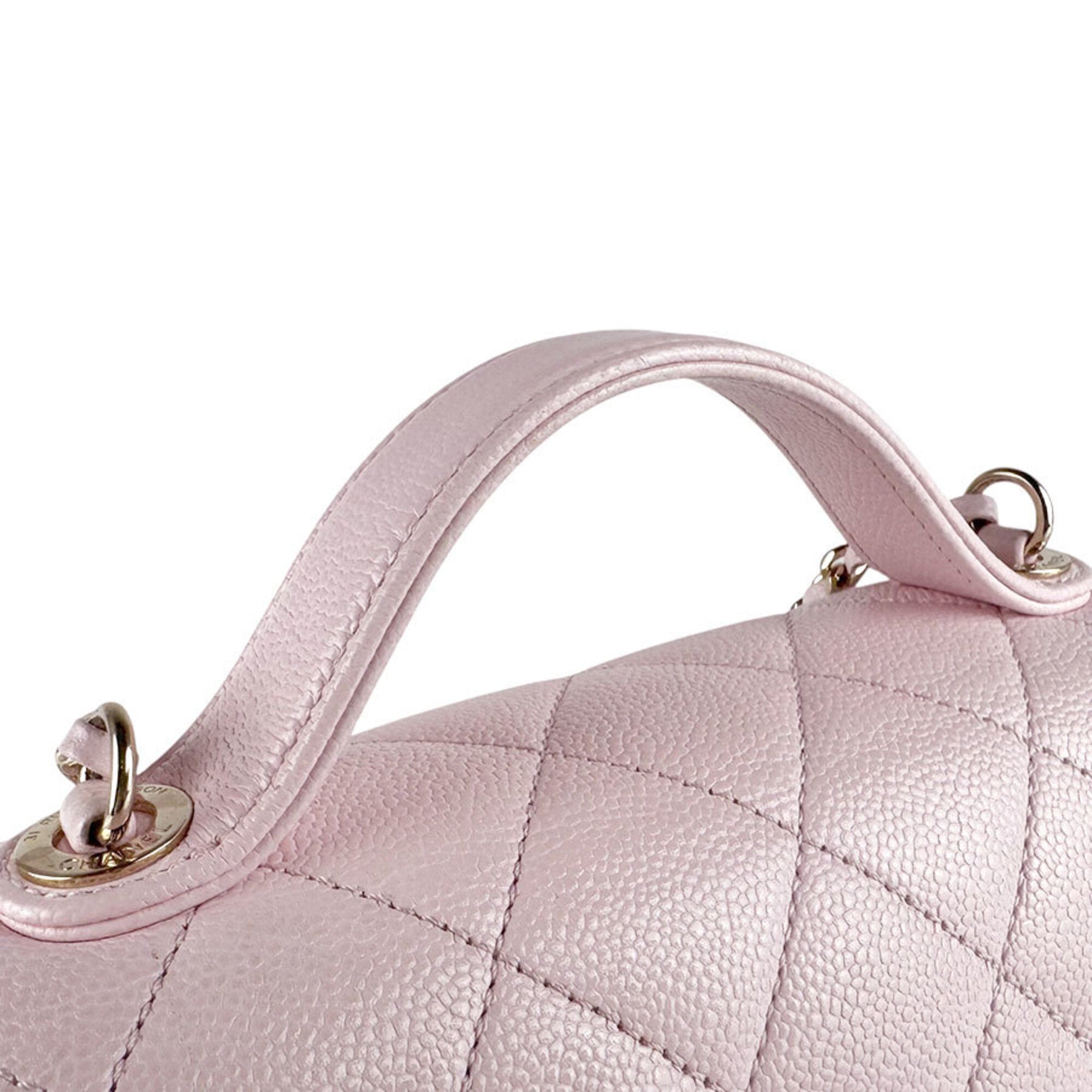 Chanel Light Pink Grained Calfskin Handbag Shoulder Bag (Pre-Owned)