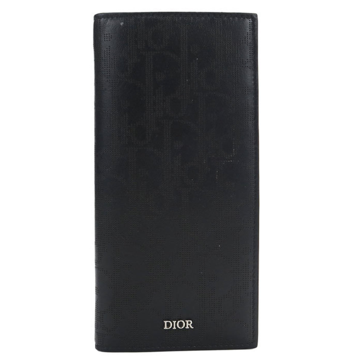 Christian Dior Black Leather Long Wallet (Bi-Fold) (Pre-Owned)