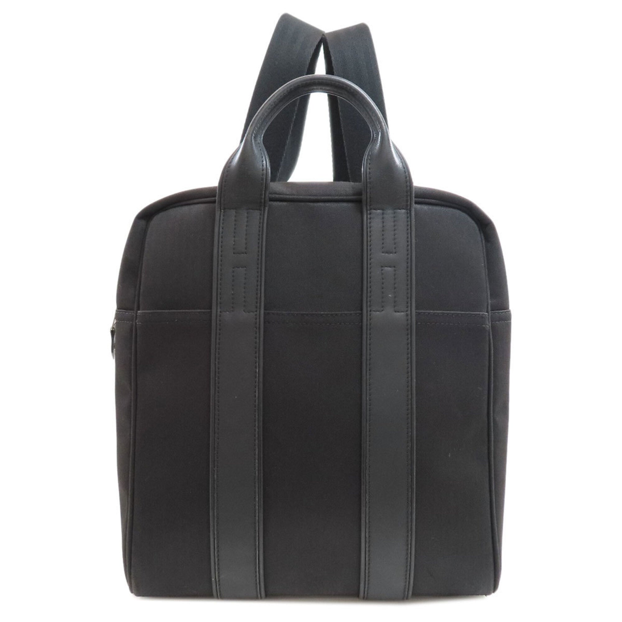 Hermes Acapulco Black Toile Chevron Backpack (Pre-Owned)