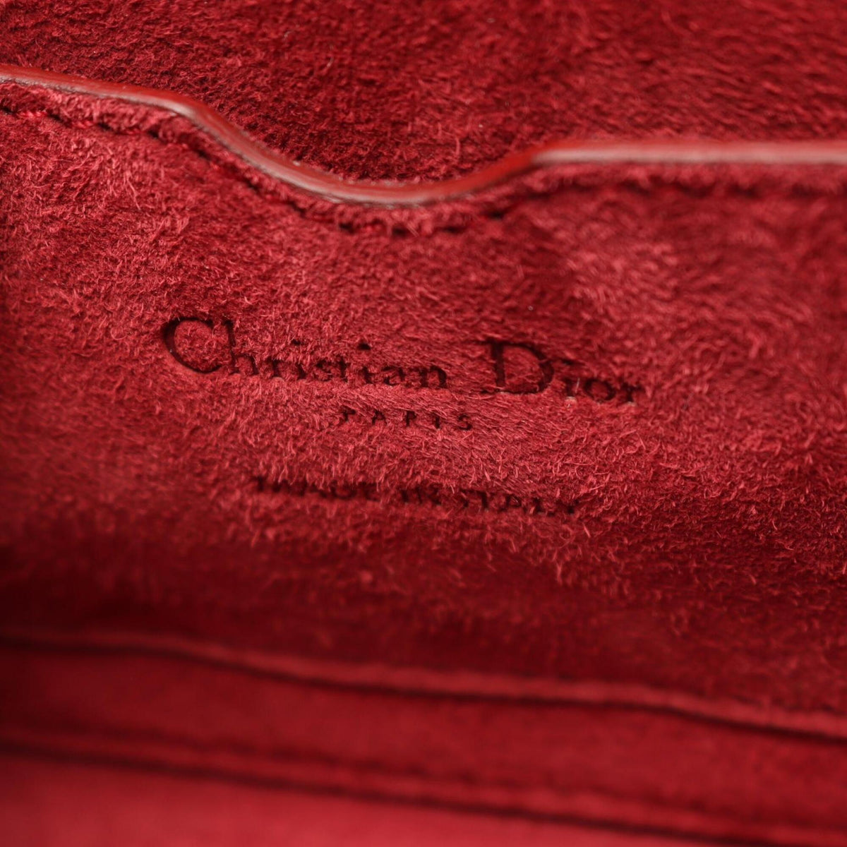 Christian Dior Red Color Leather Handbag Shoulder Bag (Pre-Owned)