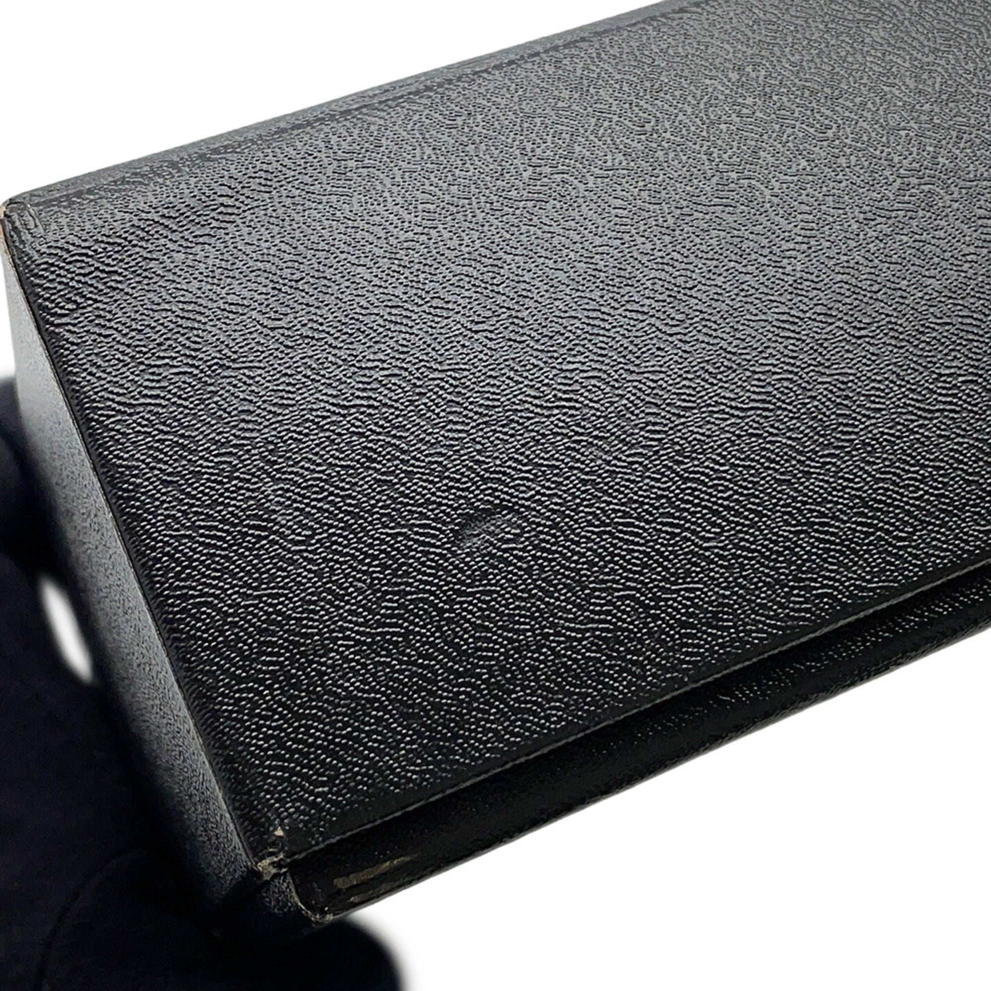 Chanel Black Leather Long Wallet (Bi-Fold) (Pre-Owned)