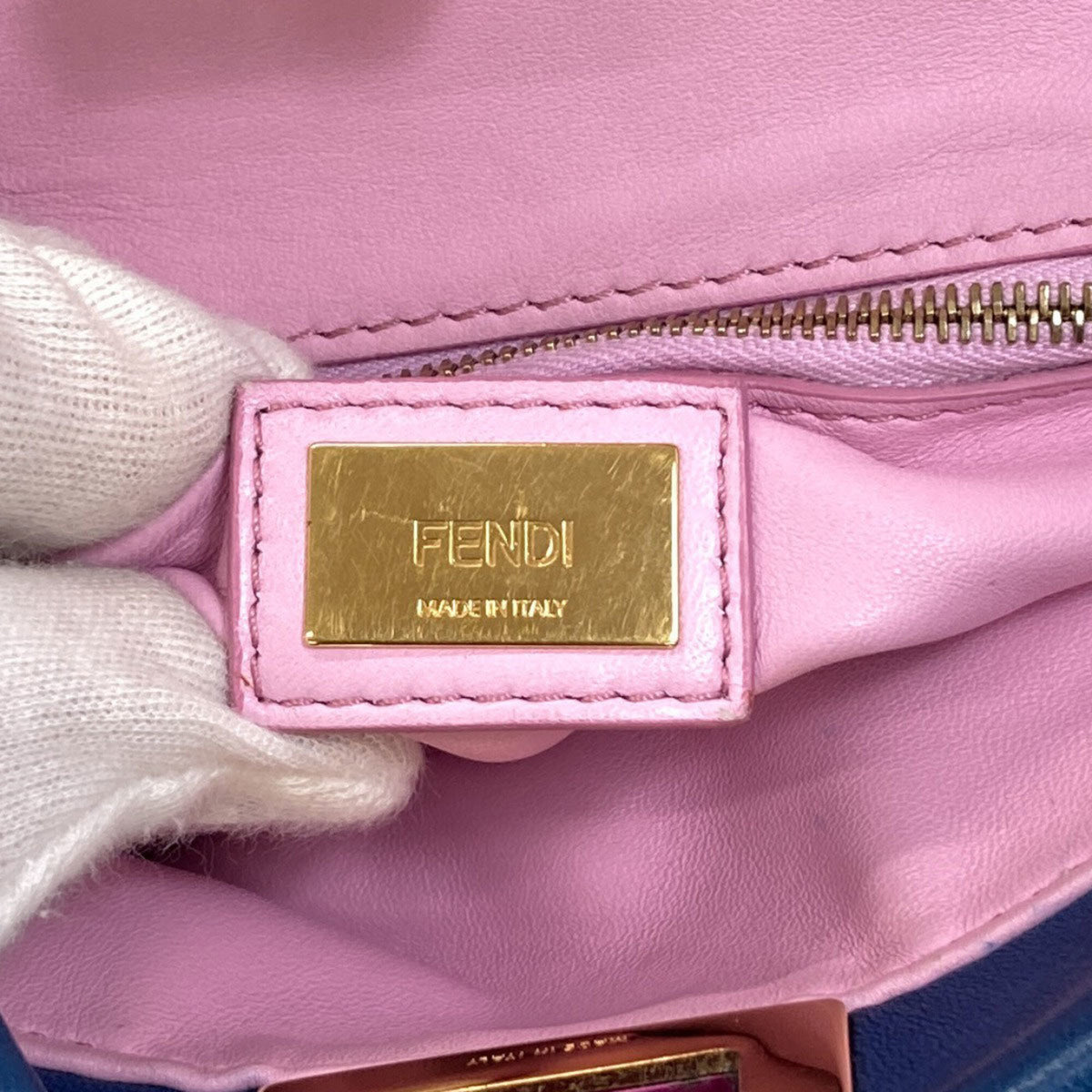Fendi Blue Purple Leather Handbag (Pre-Owned)