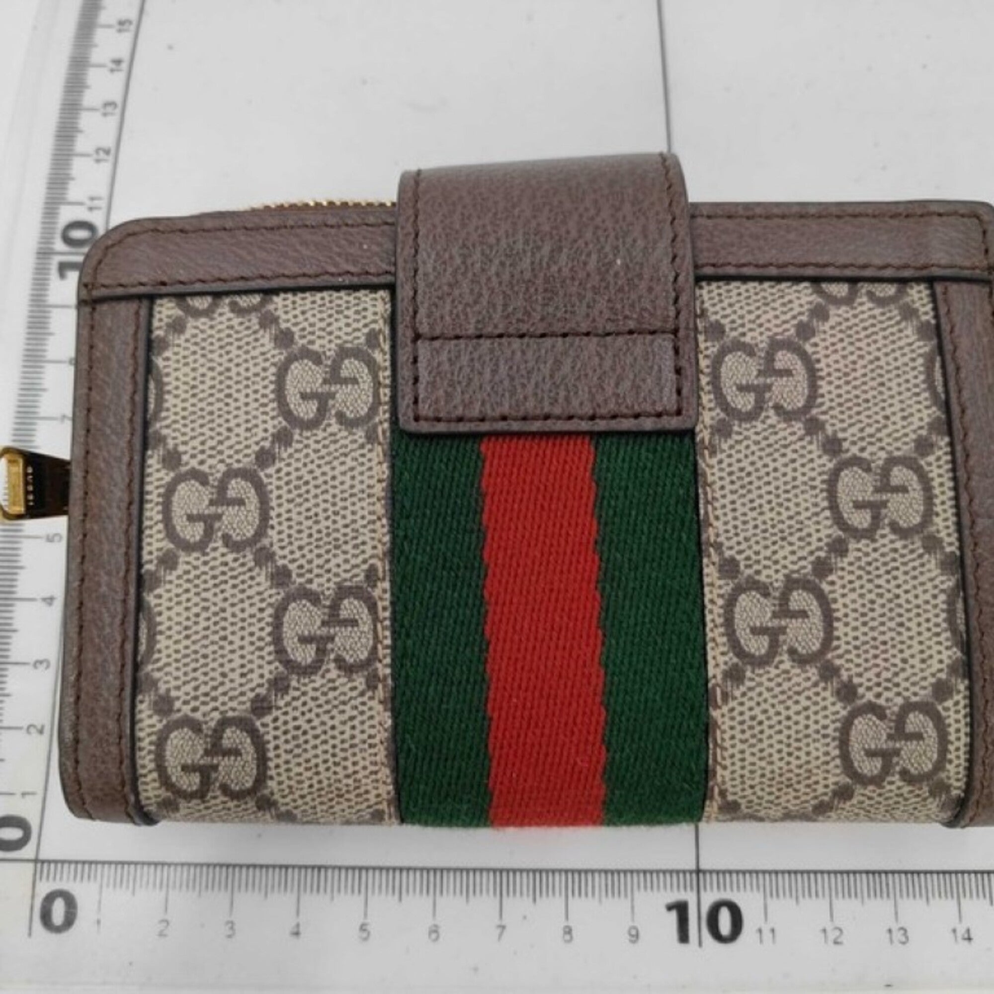 Gucci Beige Brown Gg Supreme Leather Wallet (Bi-Fold) (Pre-Owned)