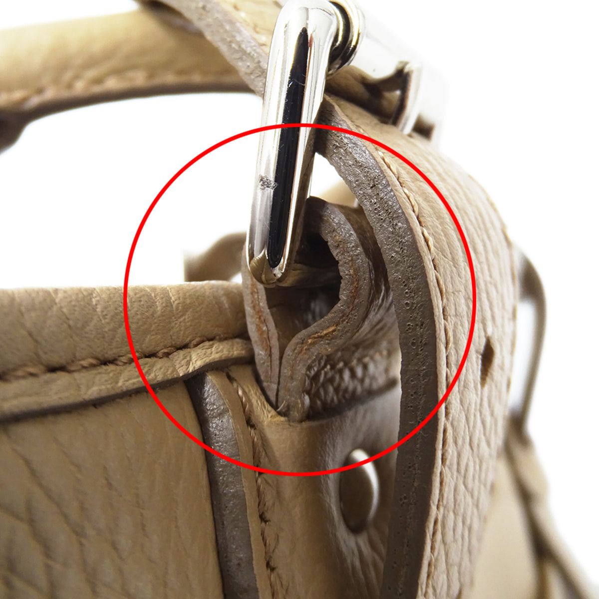 Burberry Beige Leather Handbag Tote Bag (Pre-Owned)