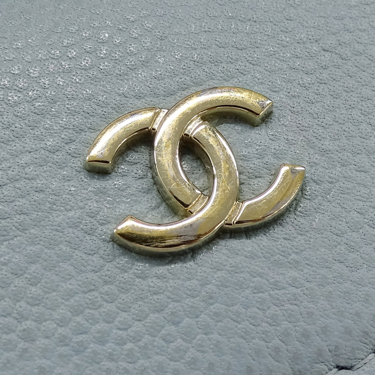 Chanel Light Blue Grained Calfskin Wallet (Tri-Fold) (Pre-Owned)
