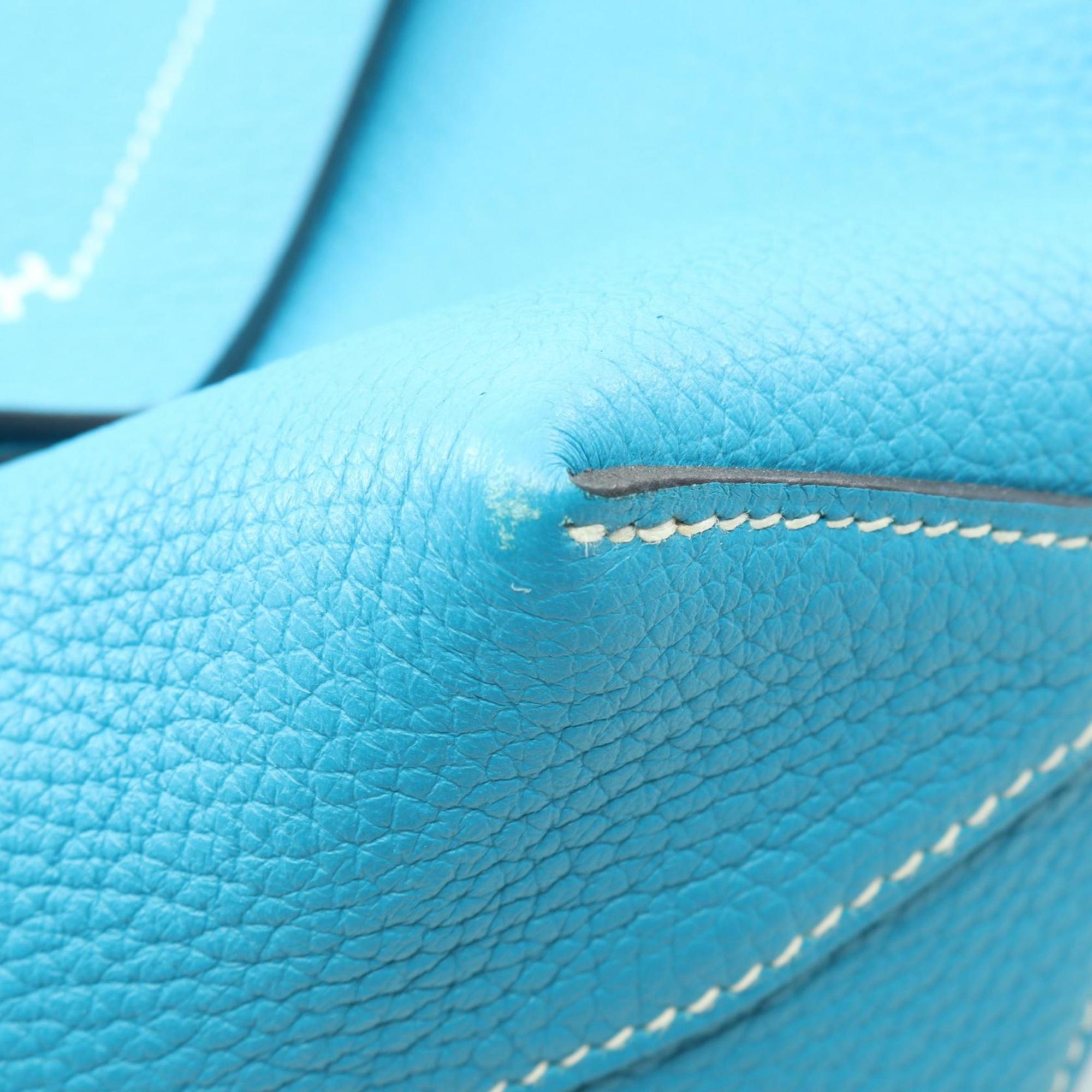 Hermes Blue Taurillon Clemence Leather Leather Tote Bag (Pre-Owned)