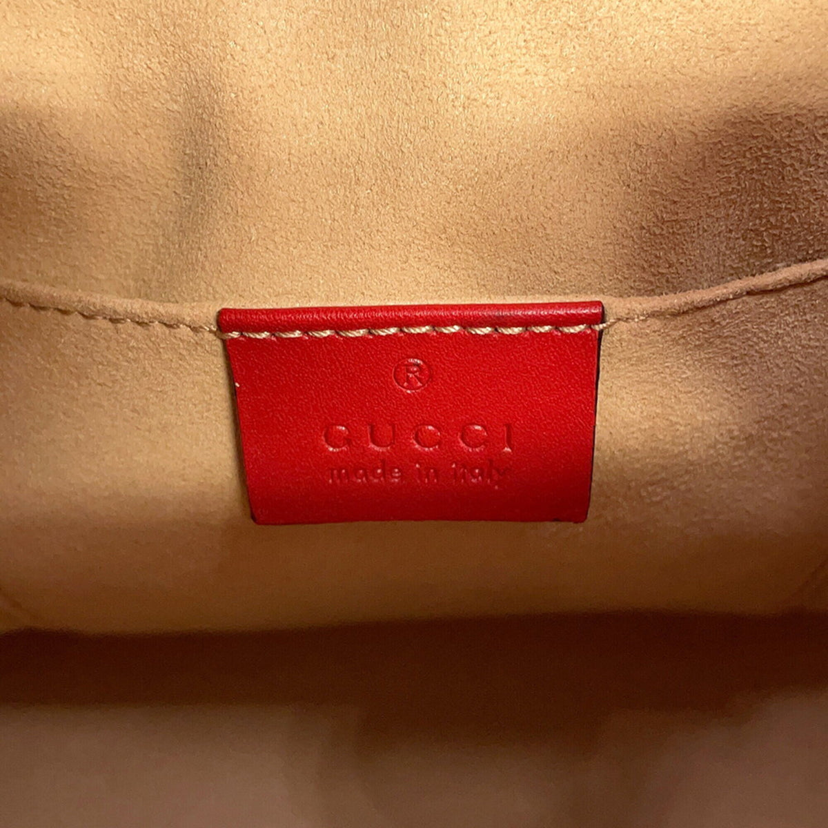 Gucci Red Color Leather Backpack Handbag (Pre-Owned)