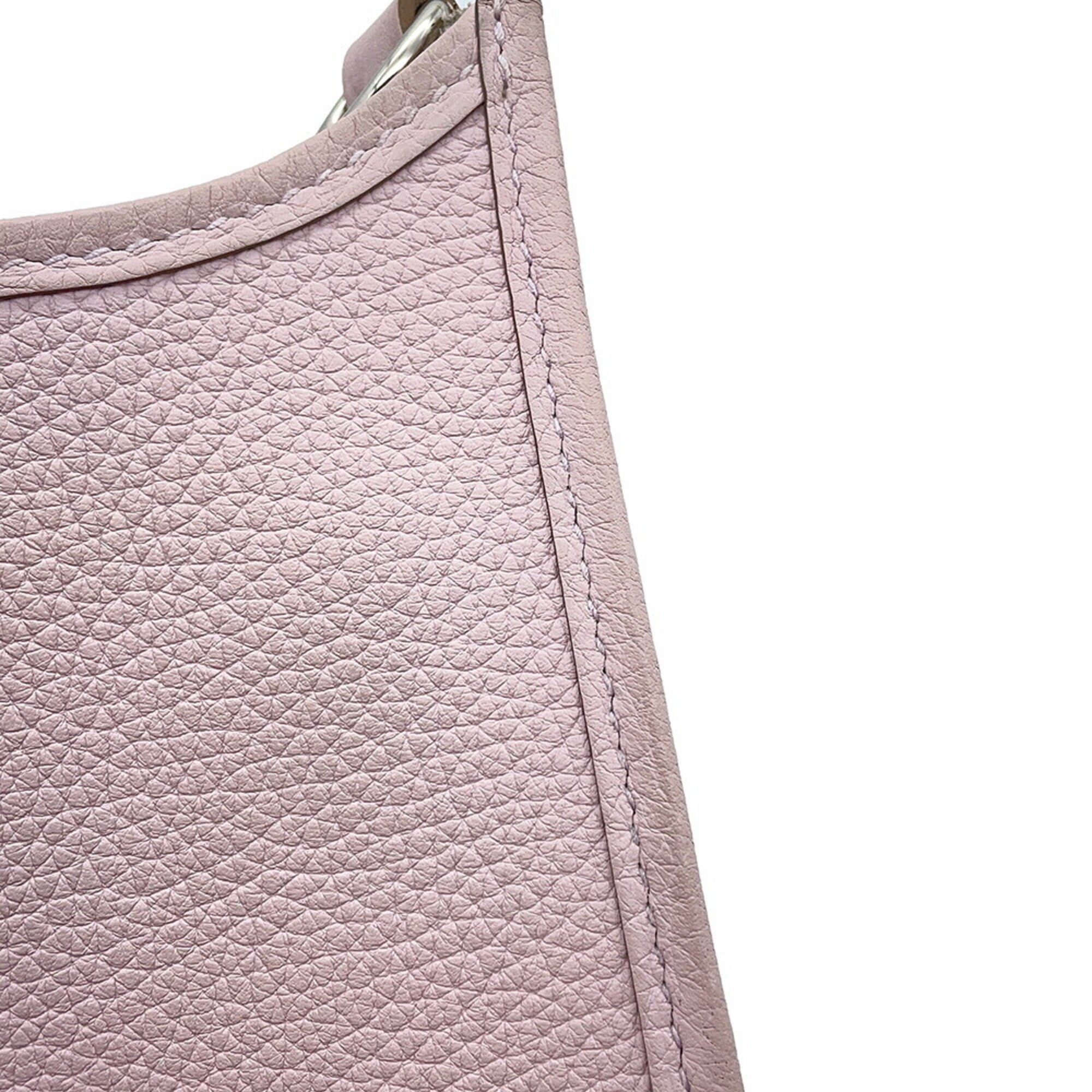 Hermes Evelyne Silver Taurillon Clemence Leather Handbag Shoulder Bag (Pre-Owned)