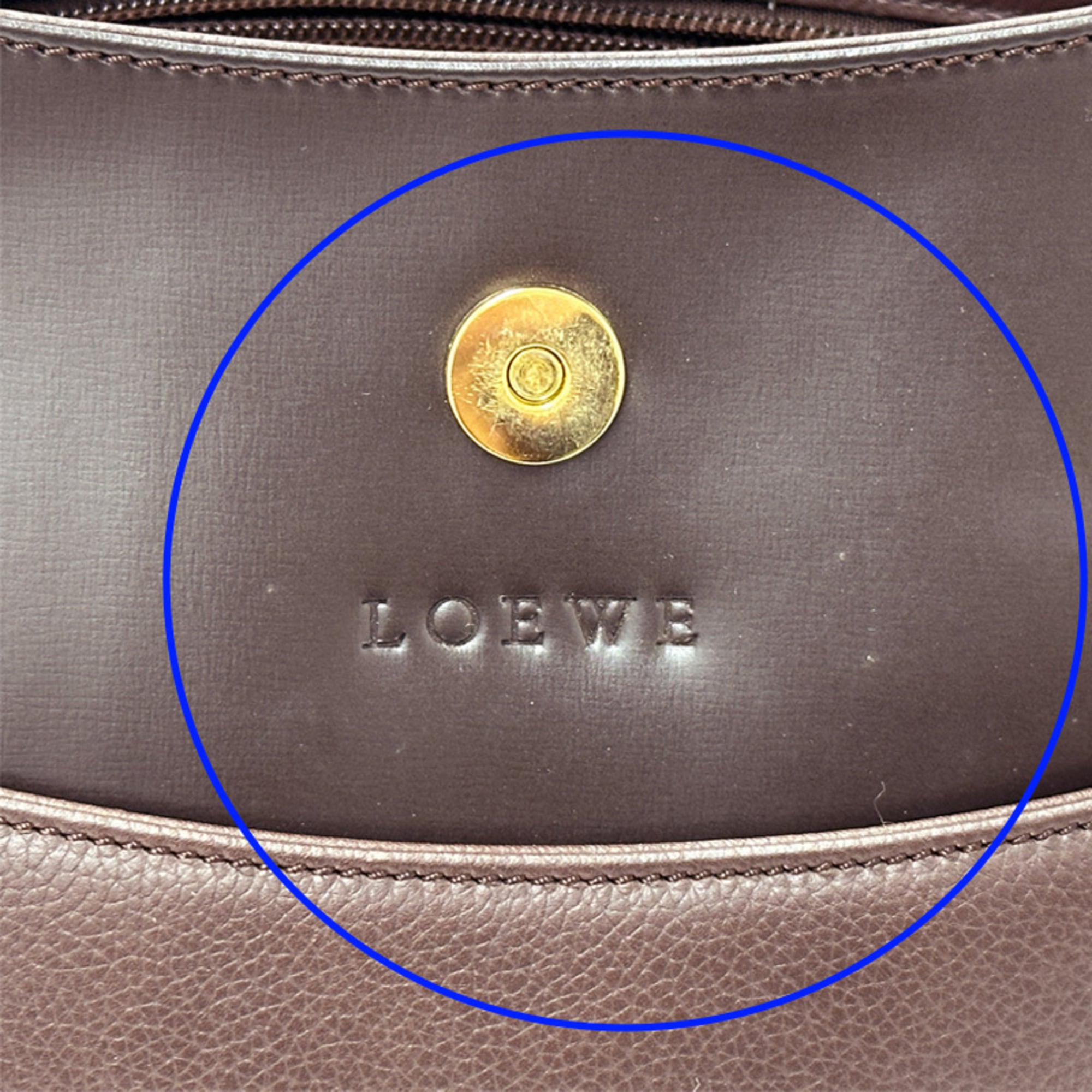 Loewe Dark Brown Leather Handbag Shoulder Bag (Pre-Owned)