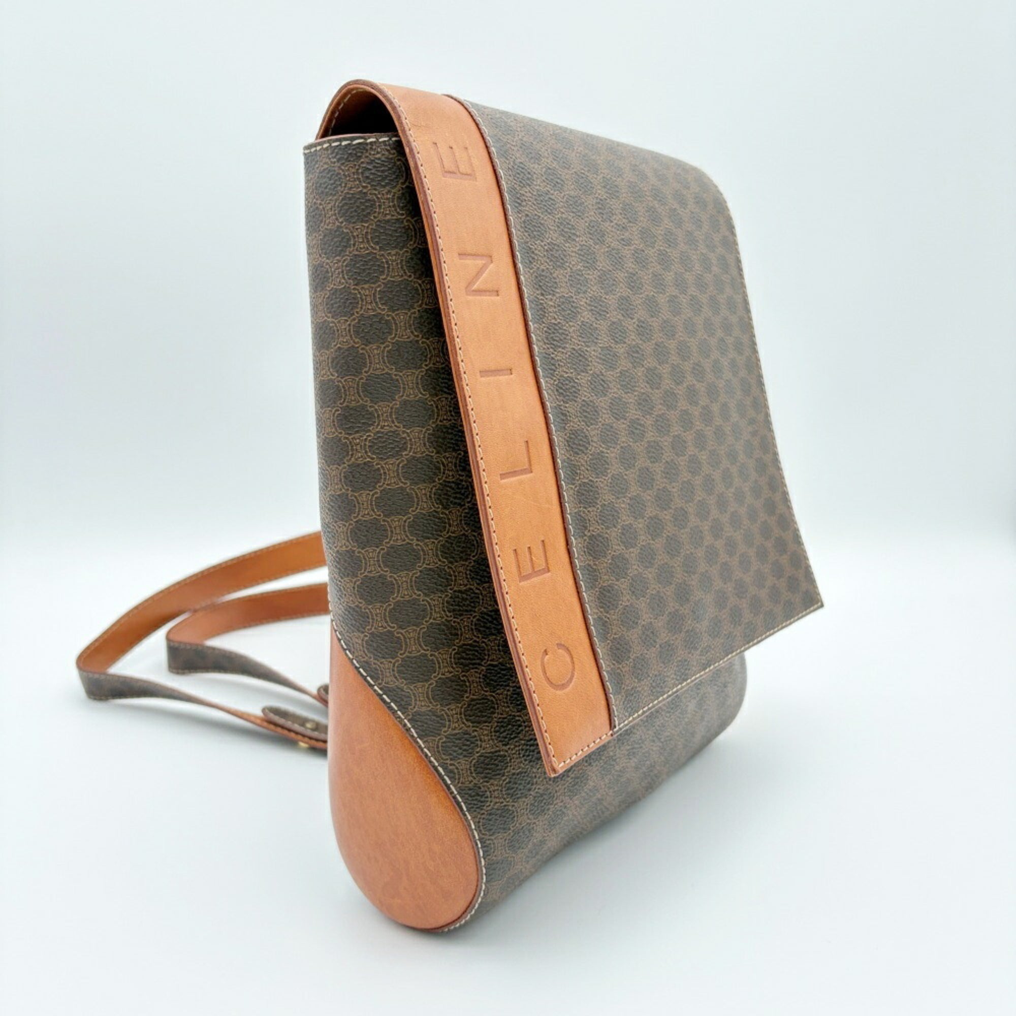 Celine Brown Camel Pvc Leather Backpack (Pre-Owned)