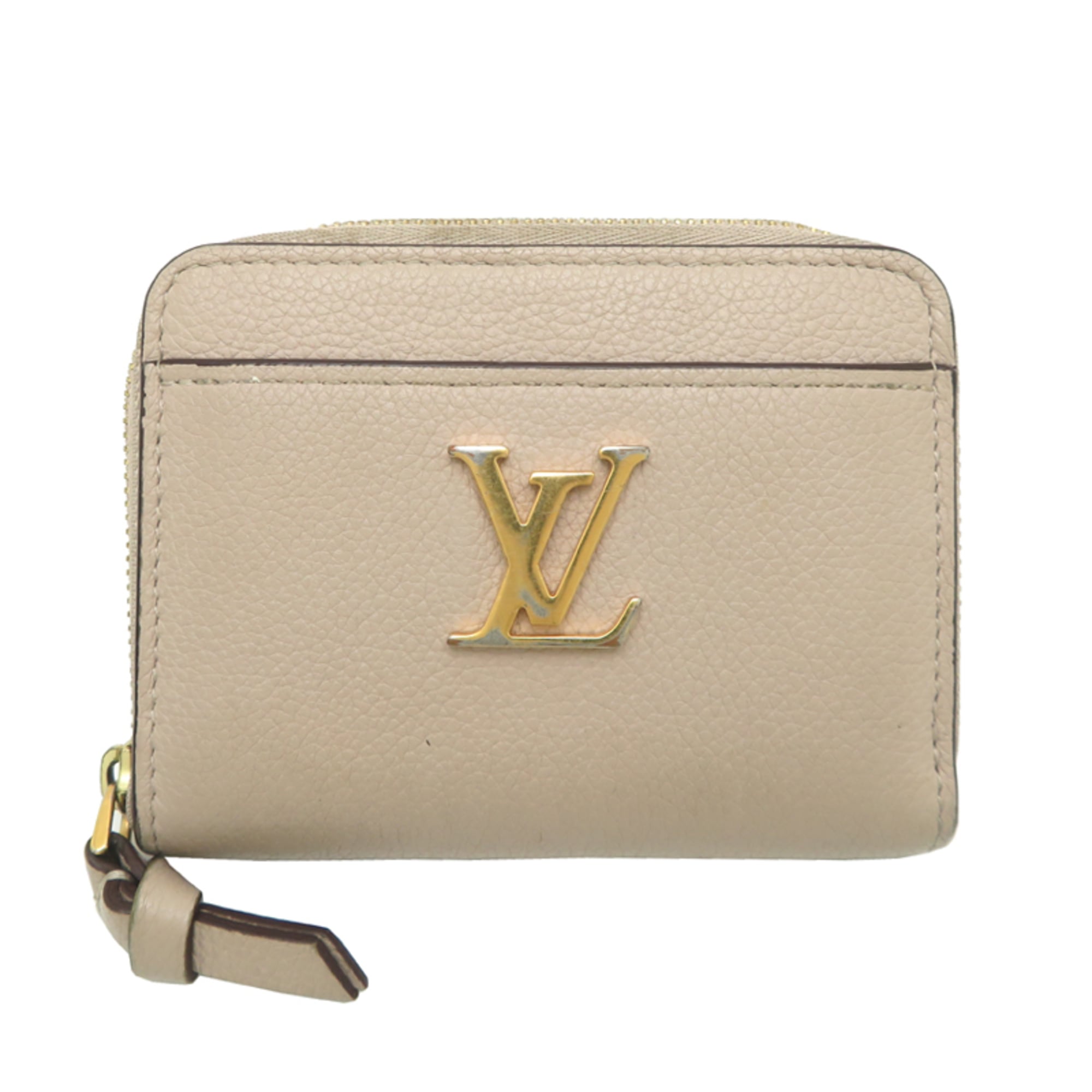 Louis Vuitton Beige Leather Coin Purse/Coin Case (Pre-Owned)
