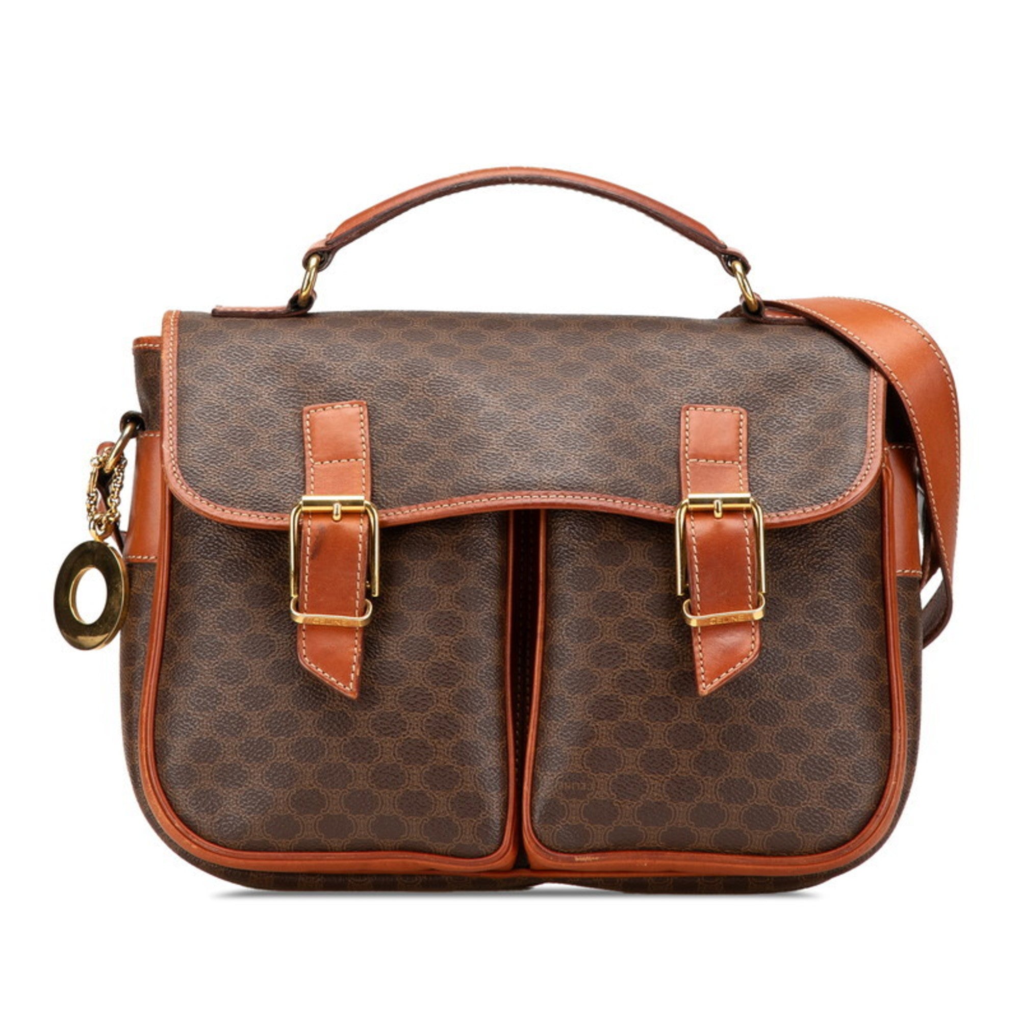 Celine Brown Pvc Leather Handbag Shoulder Bag (Pre-Owned)
