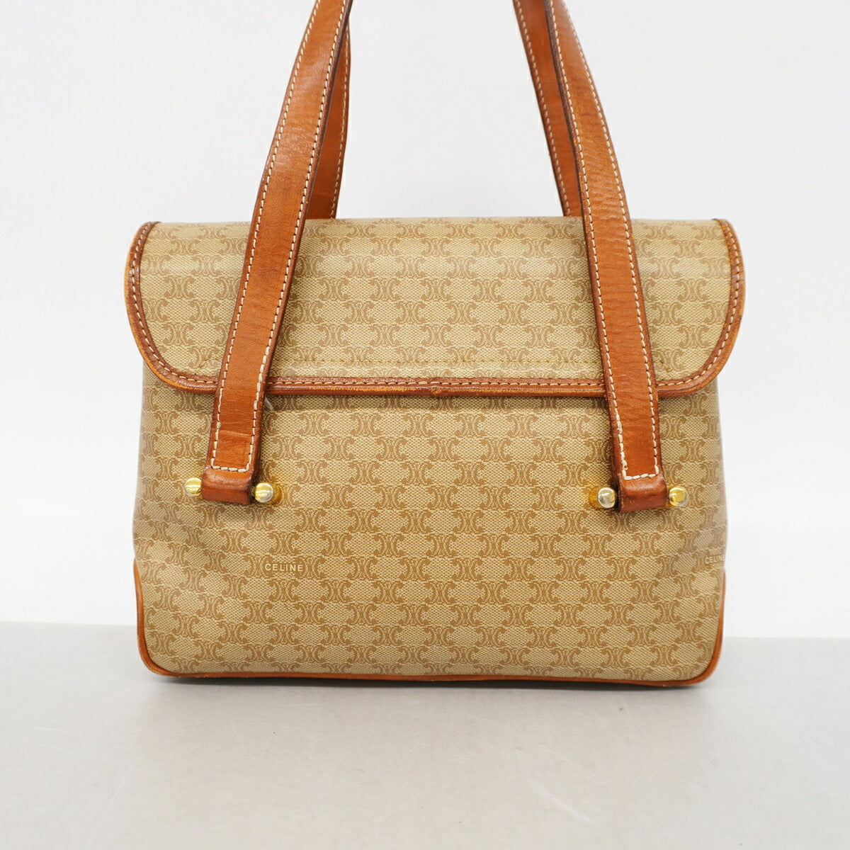 Celine Beige Brown Pvc Shoulder Bag (Pre-Owned)