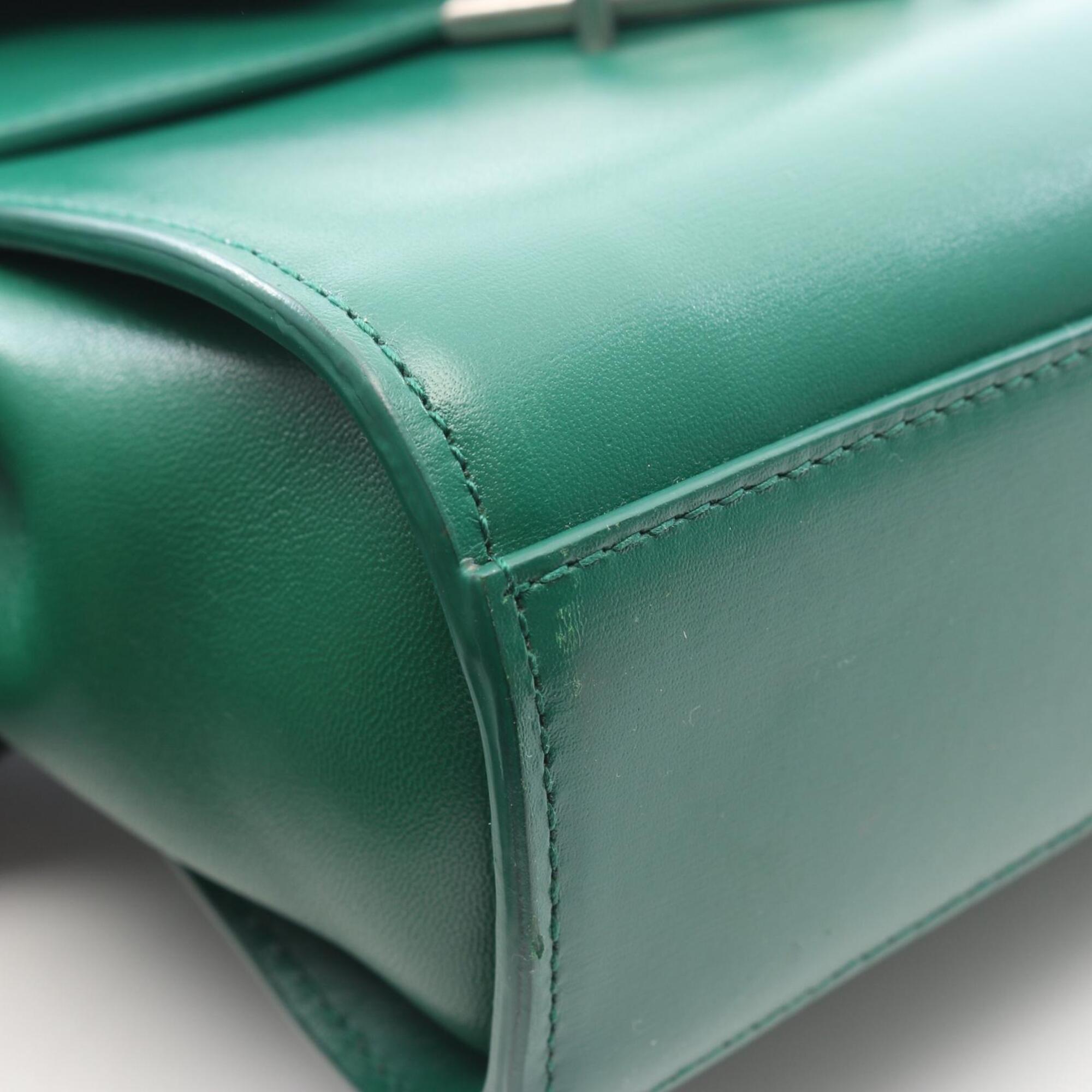 Bottega Veneta Green Leather Handbag Shoulder Bag (Pre-Owned)