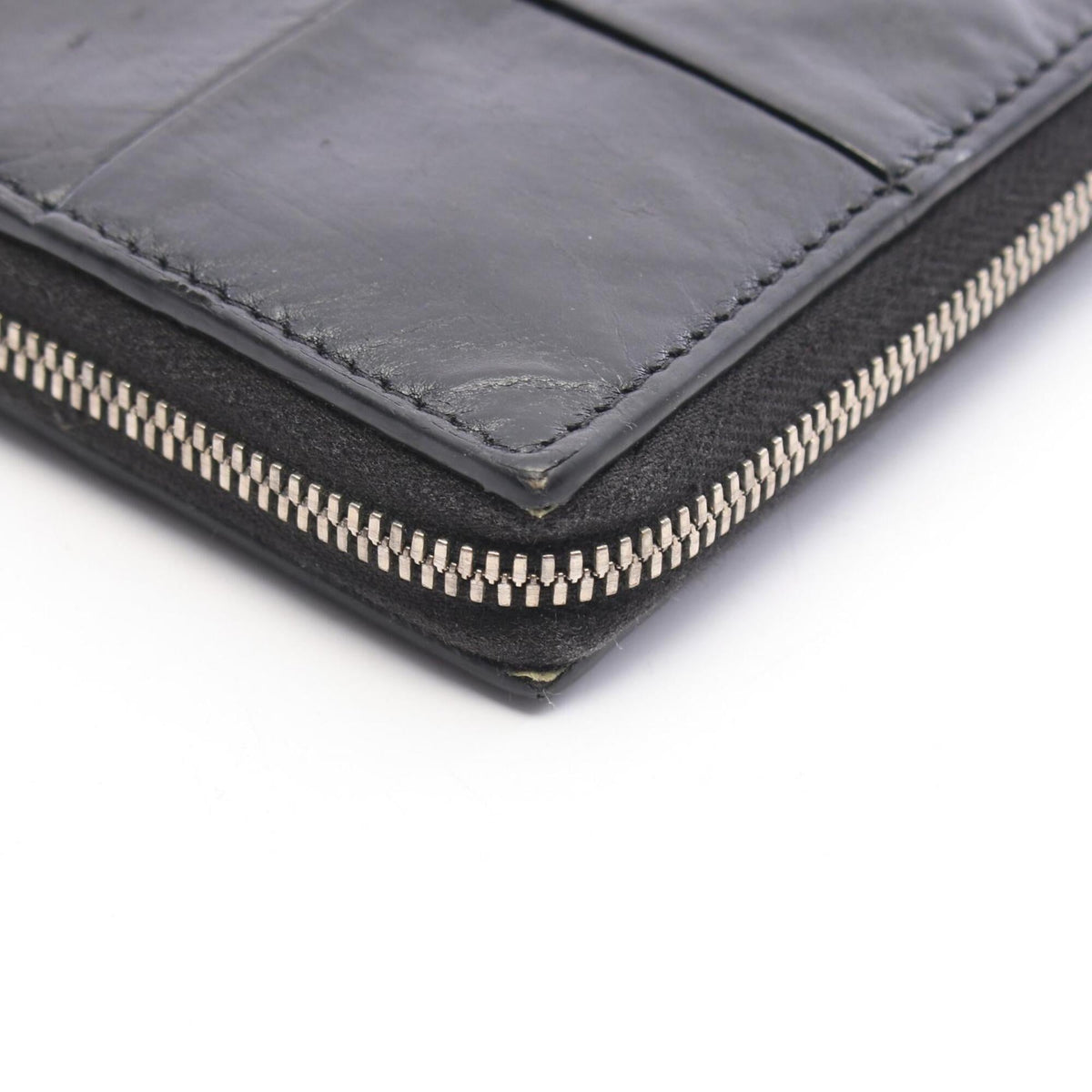 Bottega Veneta Black Intrecciato Long Wallet (Bi-Fold) (Pre-Owned)