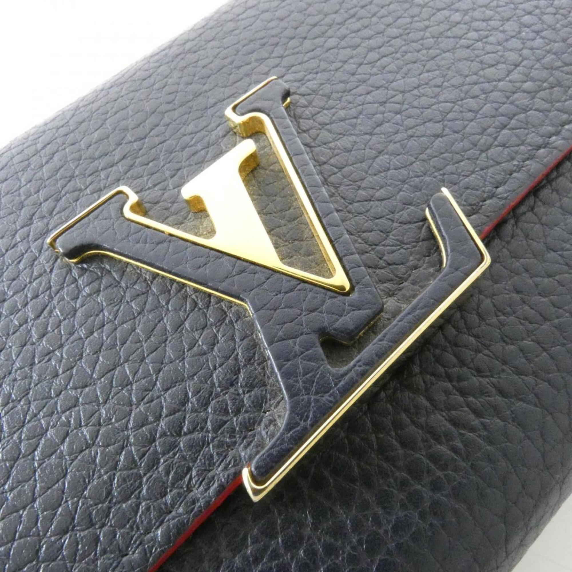 Louis Vuitton Marine Rouge Leather Long Wallet (Bi-Fold) (Pre-Owned)