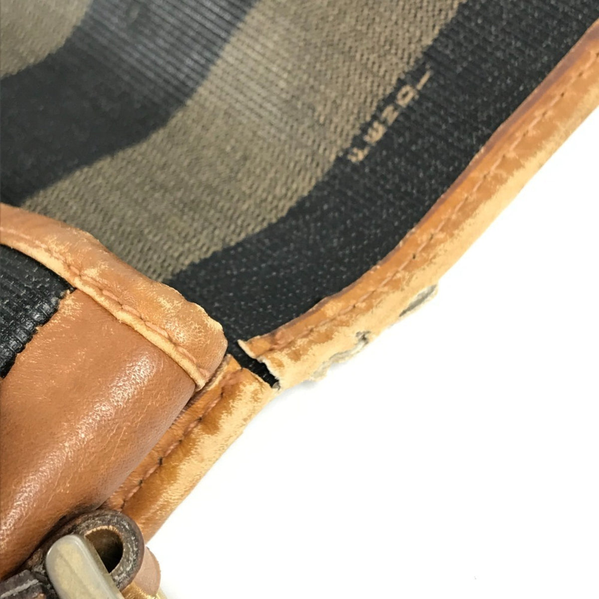 Fendi Brown Khaki Pvc Leather Pochette Shoulder Bag (Pre-Owned)